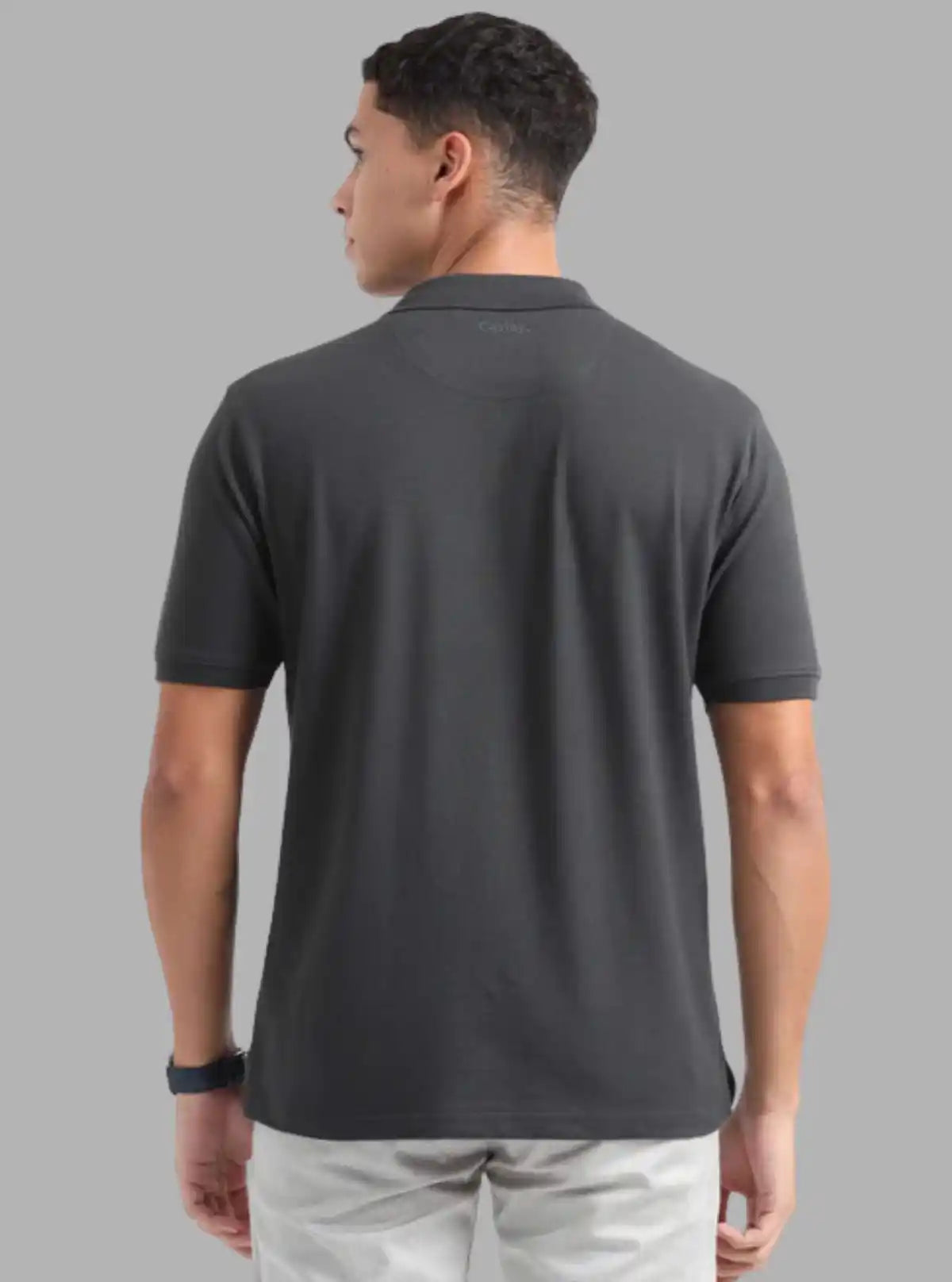 Charcoal Melange Polo T-Shirt for Men – Casual Cotton Polo by Boer and Fitch