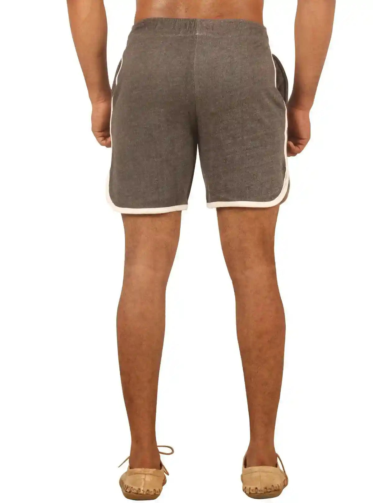 Men’s Charcoal Melange Cotton Fleece Shorts with White Piping – Boer & Fitch | Buy Online at  Boer and Fitch
