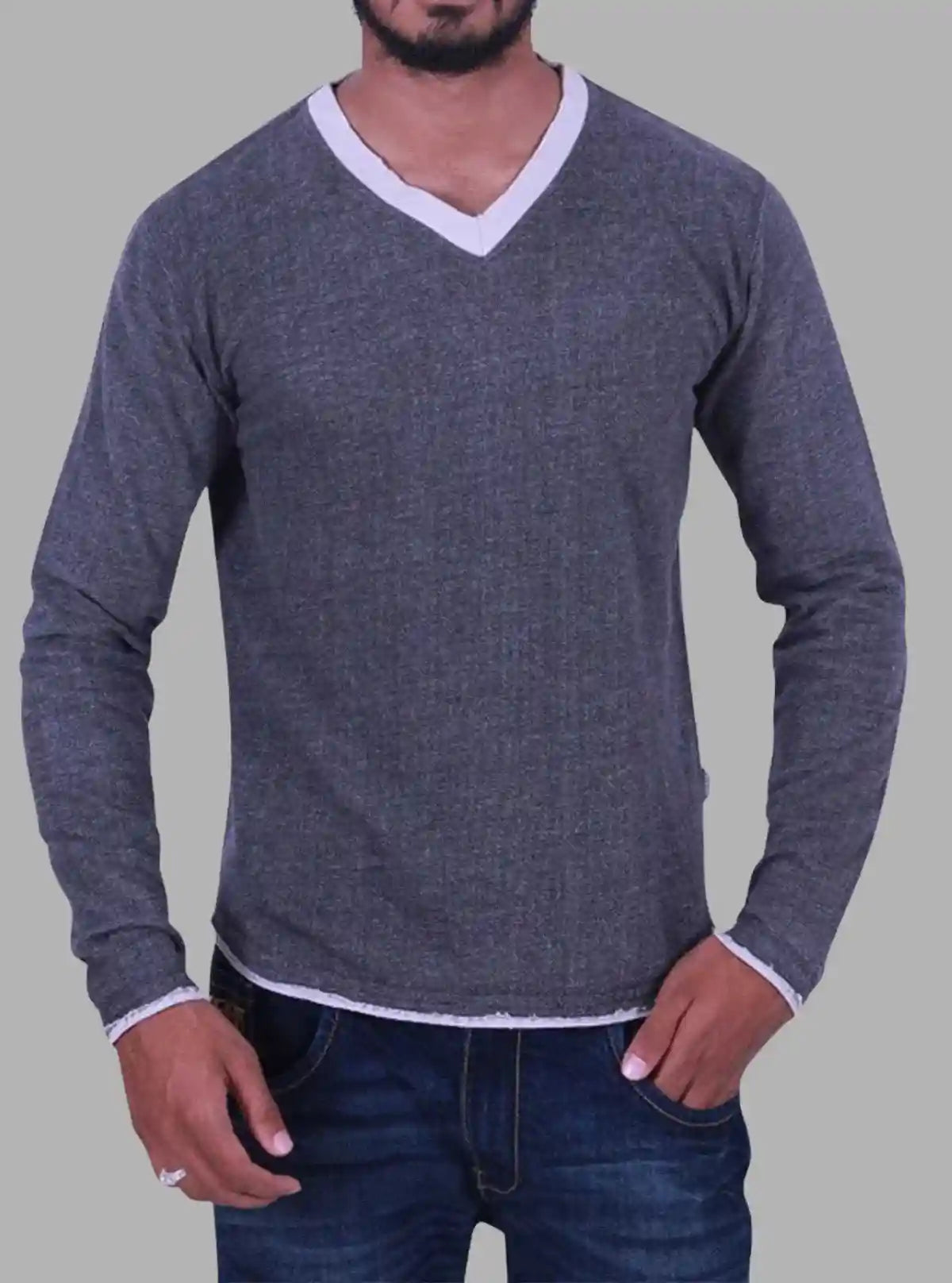Charcoal Melange V-Neck Sweatshirt – Boer and Fitch | Buy Online at  Boer and Fitch