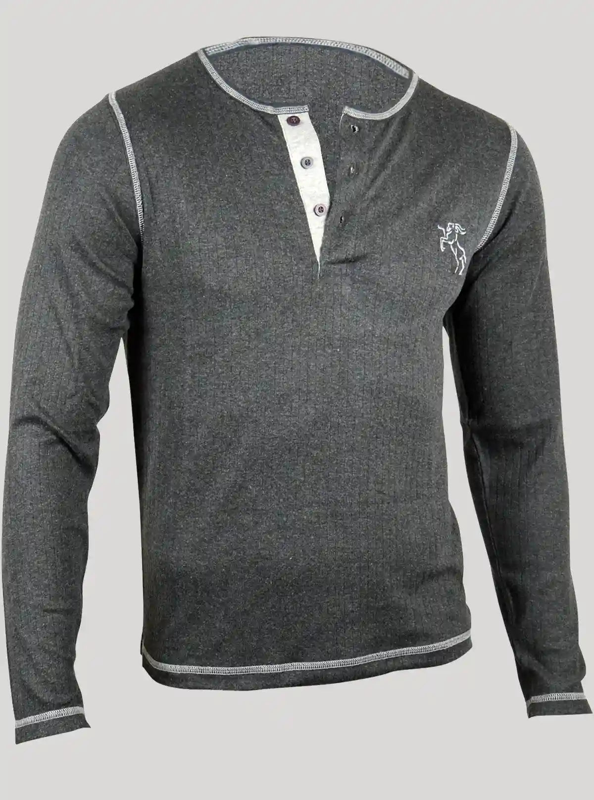 Dark Grey Melange Henley T-Shirt for Men – Casual Comfort by Boer and Fitch | Buy Online at  Boer and Fitch