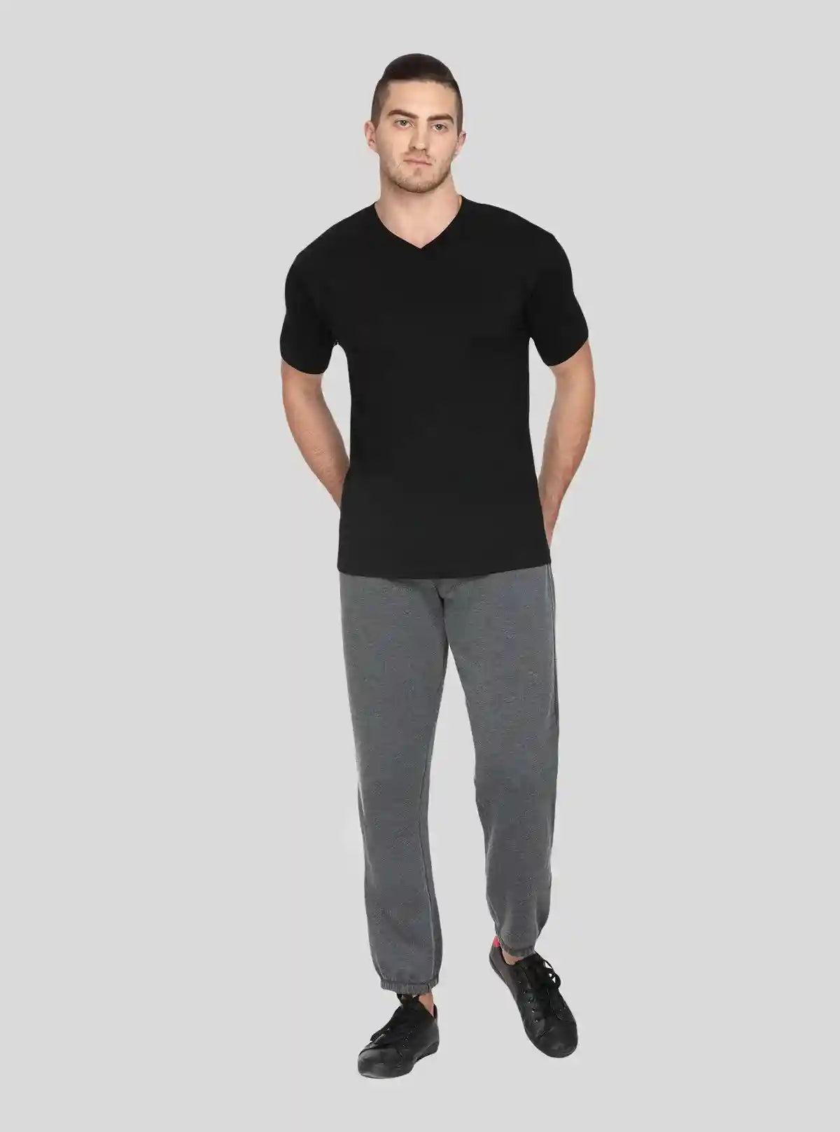 Men’s Charcoal Melange Cuffed Joggers – Sleek, Smart & Comfortable | Buy Online at  Boer and Fitch