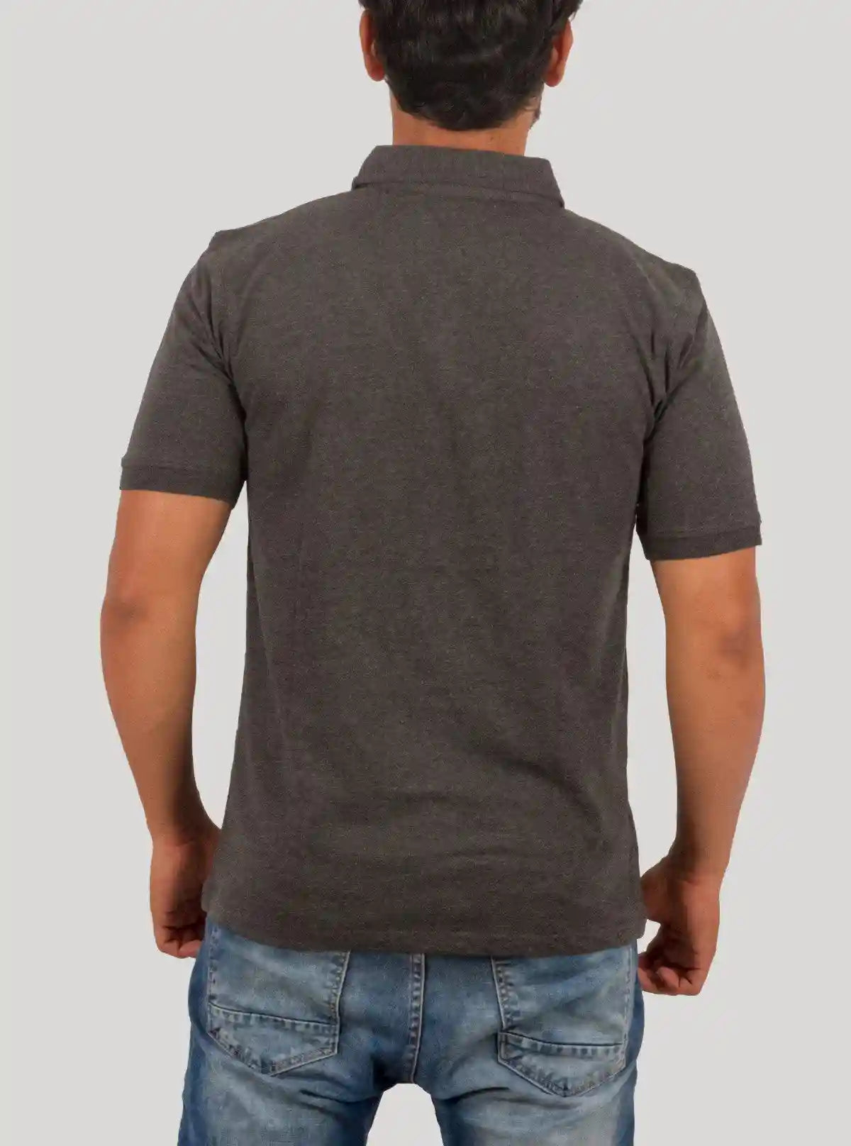 Men’s Dark Melange Polo T-Shirt – Stylish & Comfortable | Boer & Fitch | Buy Online at  Boer and Fitch