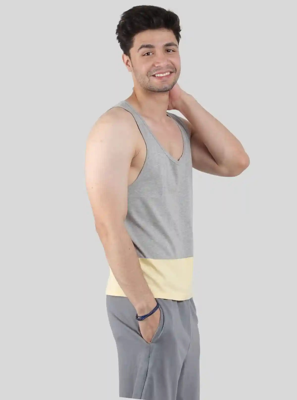 Men’s Yellow Casual Drop-Cut Sleeveless Vest – Bold, Lightweight Streetwear | Buy Online at  Boer and Fitch