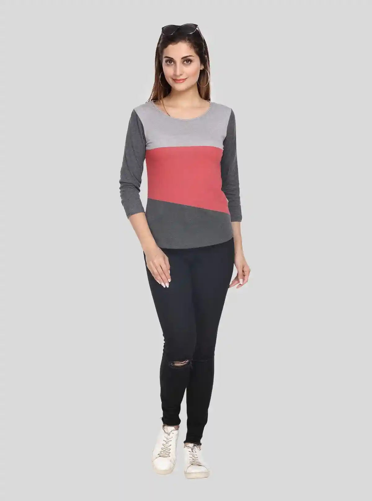 Women's Elegant Tri-Colour Top – Stylish & Modern Wear by Boer & Fitch | Buy Online at  Boer and Fitch