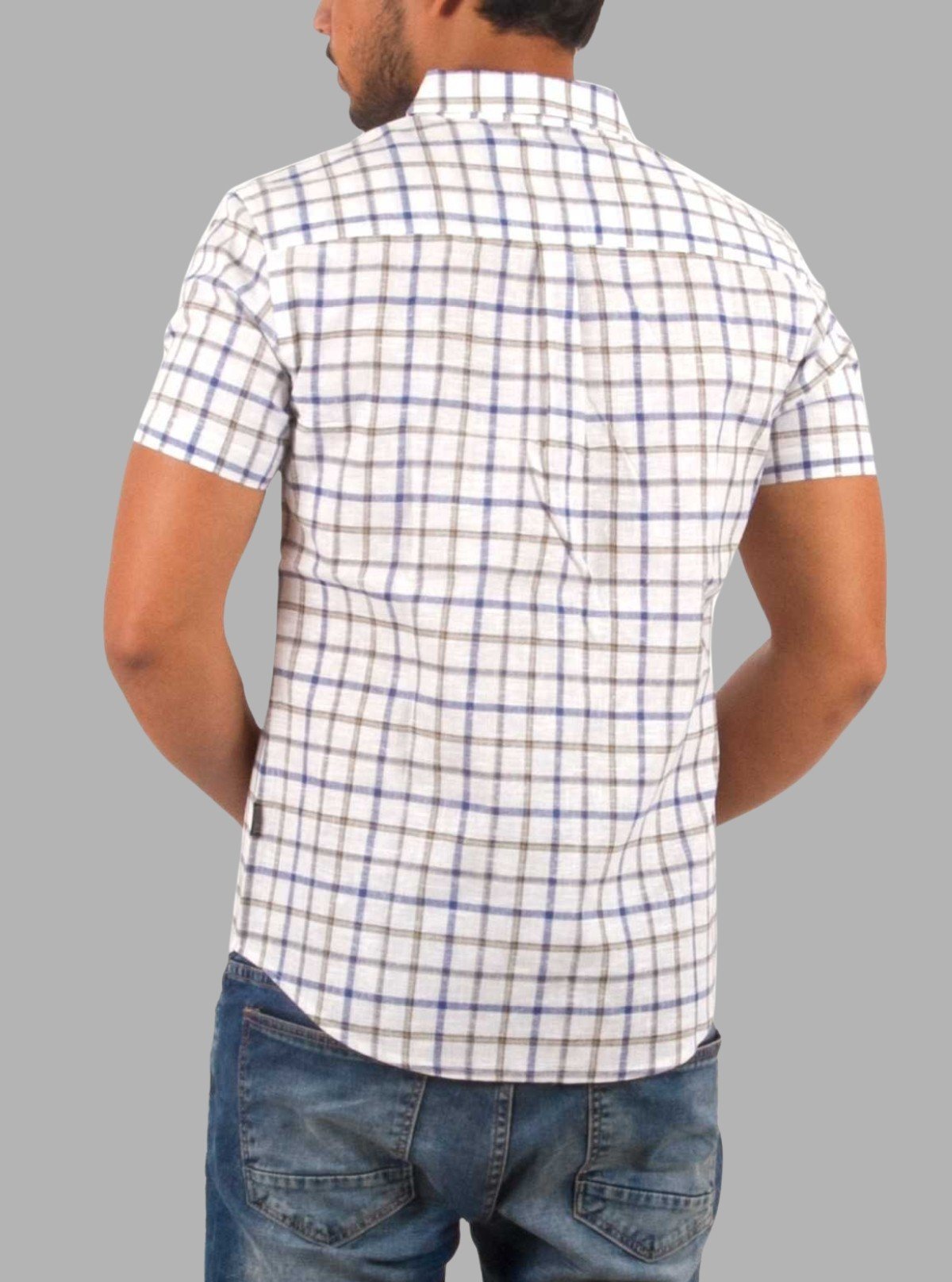 Checked Linen Blend Half Sleeve Shirt for Men – Casual Summer Shirt by Boer and Fitch - Boer and Fitch