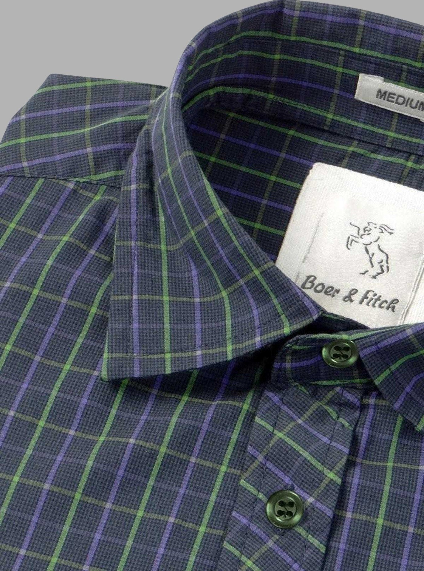 Classic Checked Slim Fit Full Sleeve Shirt for Men – Casual & Smart by Boer and Fitch - Boer and Fitch