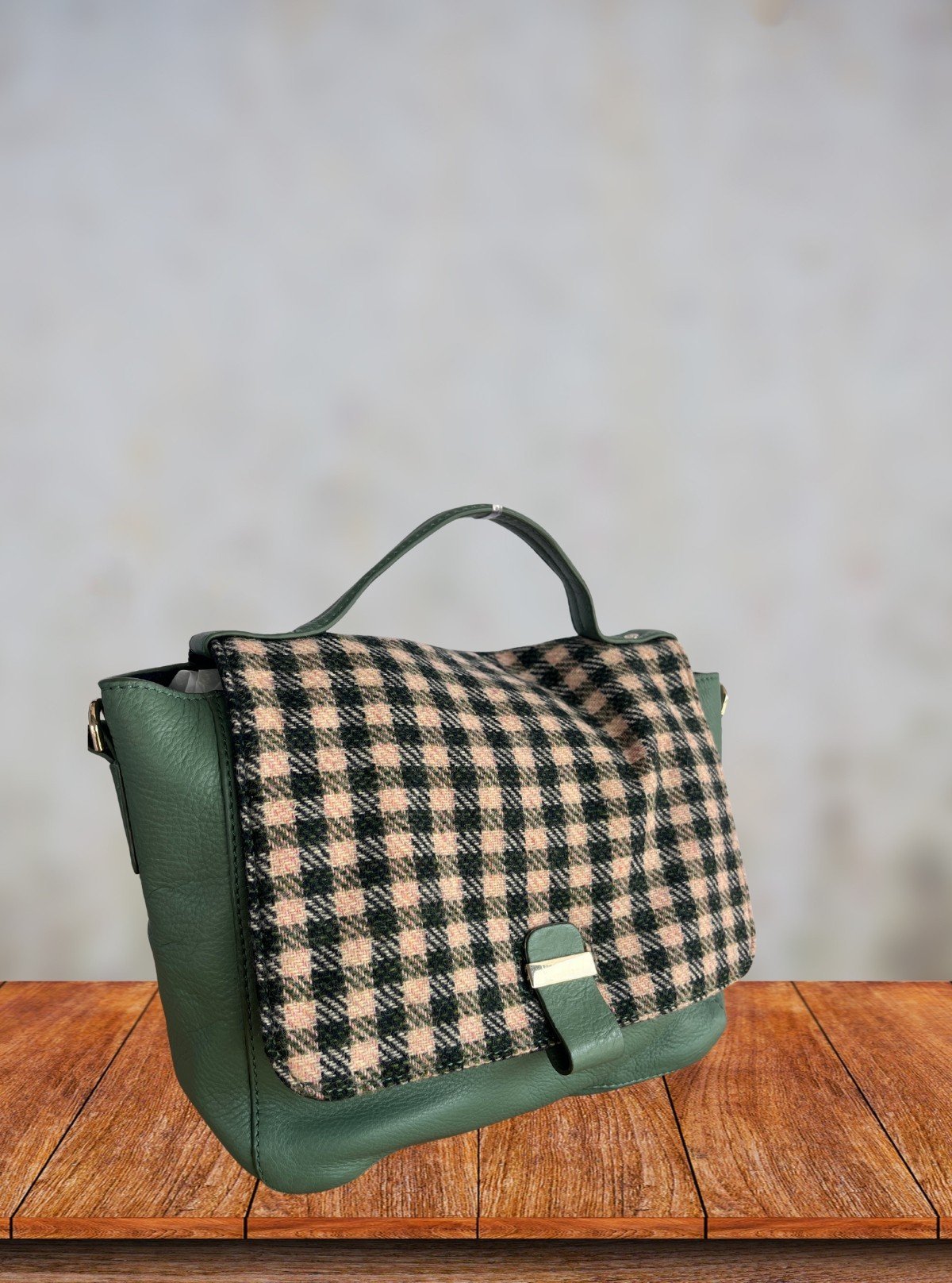 Classic Green Checkered Handheld Bag – Chic Tartan - Inspired Style by Boer & Fitch - Boer and Fitch