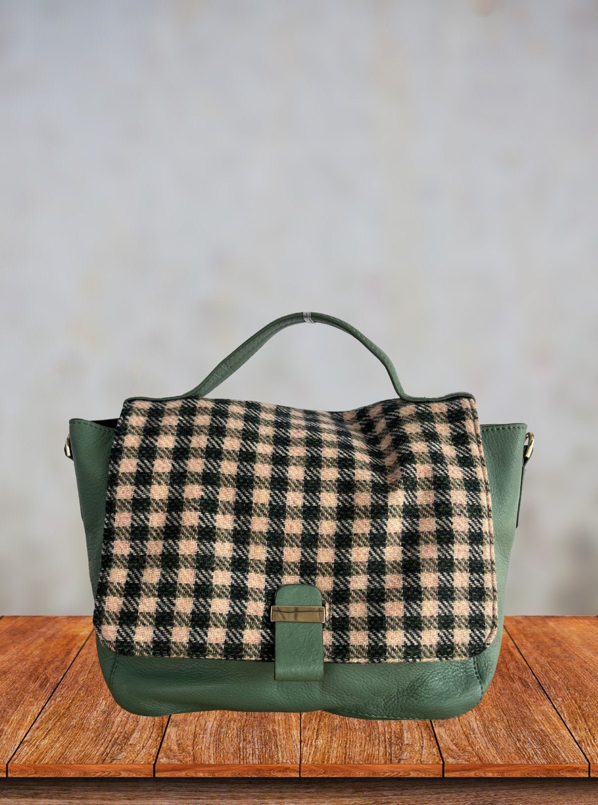 Classic Green Checkered Handheld Bag – Chic Tartan - Inspired Style by Boer & Fitch - Boer and Fitch