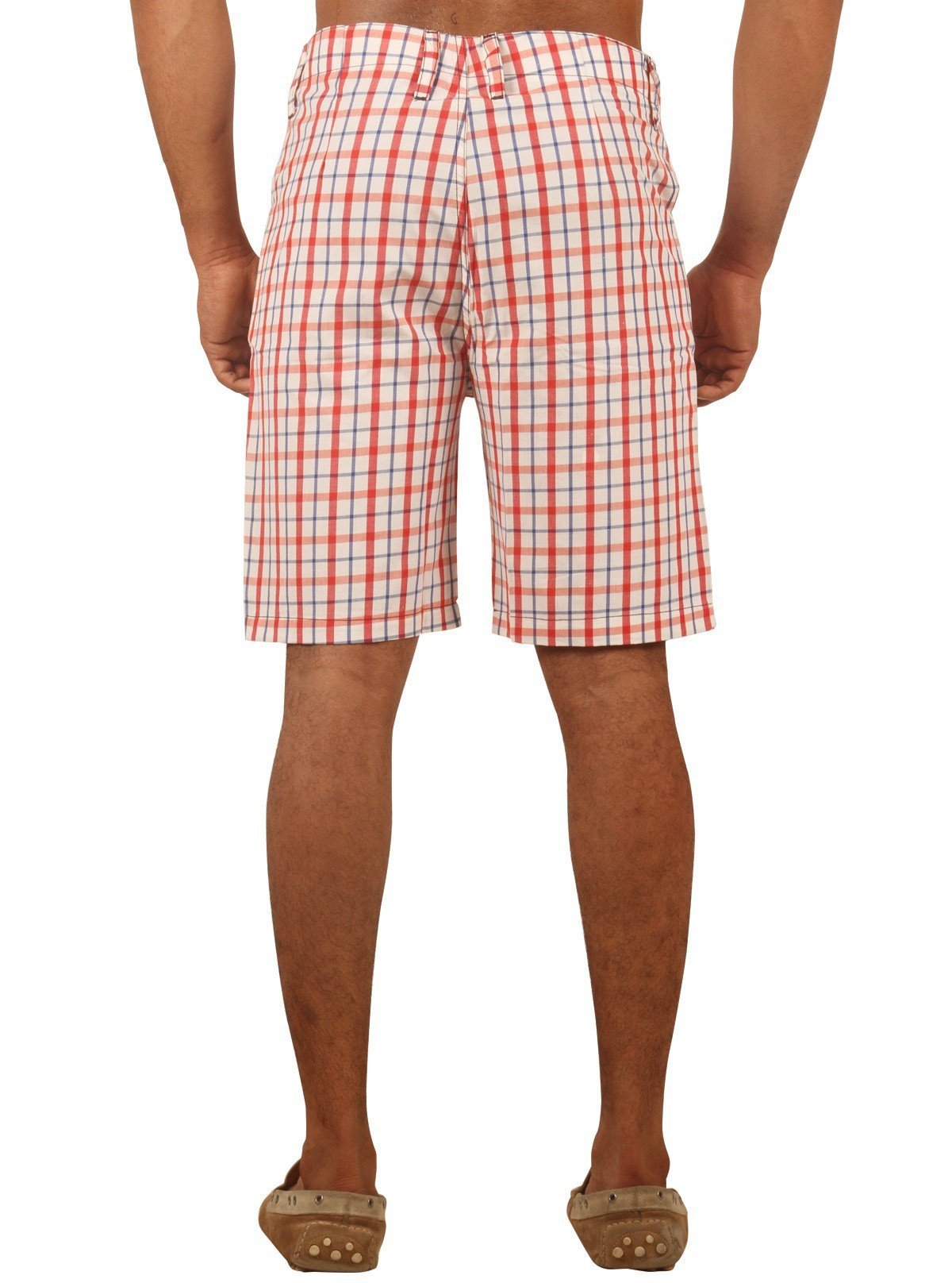 Classic Red Checked Shorts for Men – Casual Cotton Shorts by Boer and Fitch - Boer and Fitch