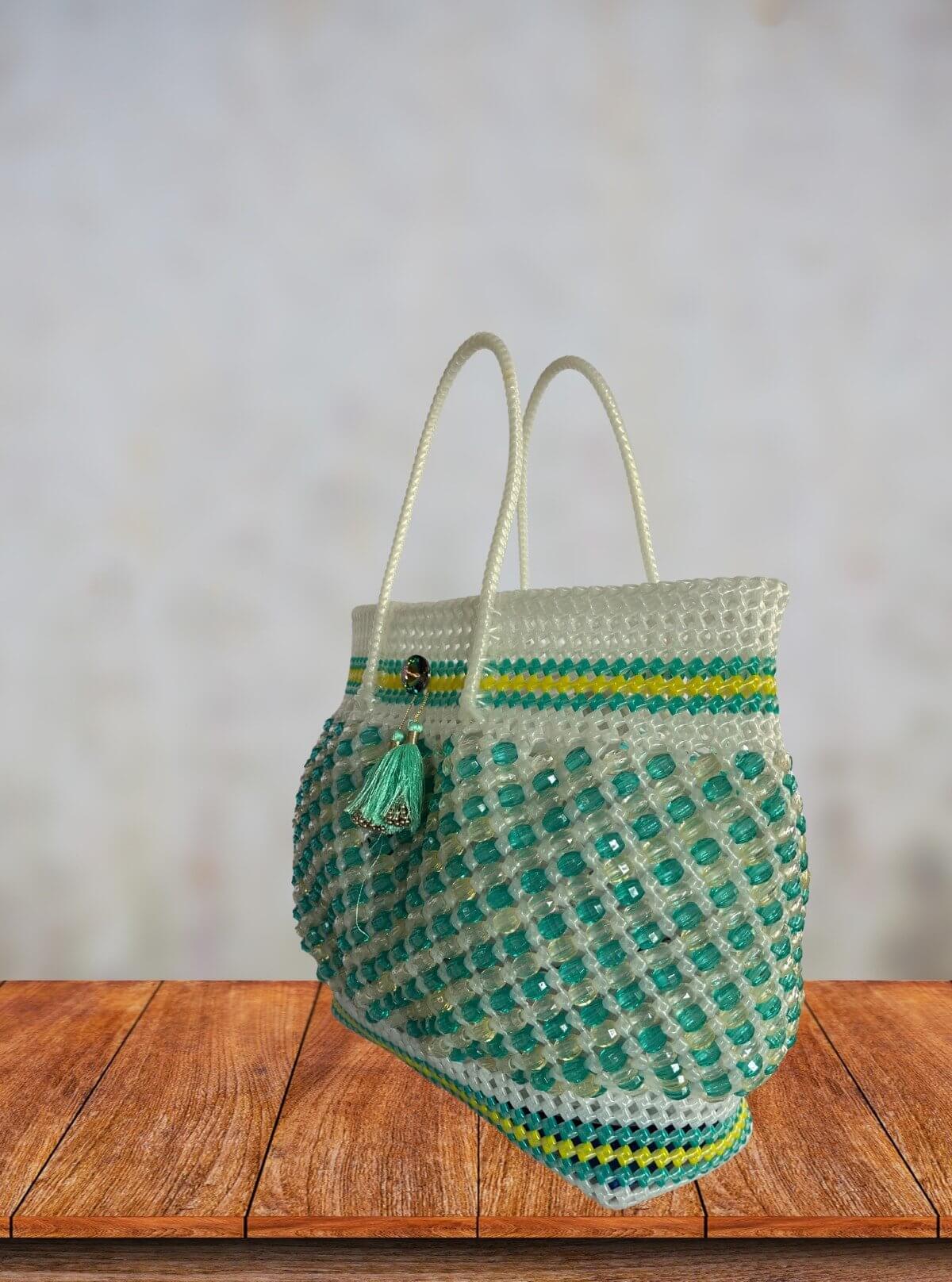 Coastal Chic Handmade Beaded Tote Bag – Stylish Sustainable Accessory - Boer and Fitch