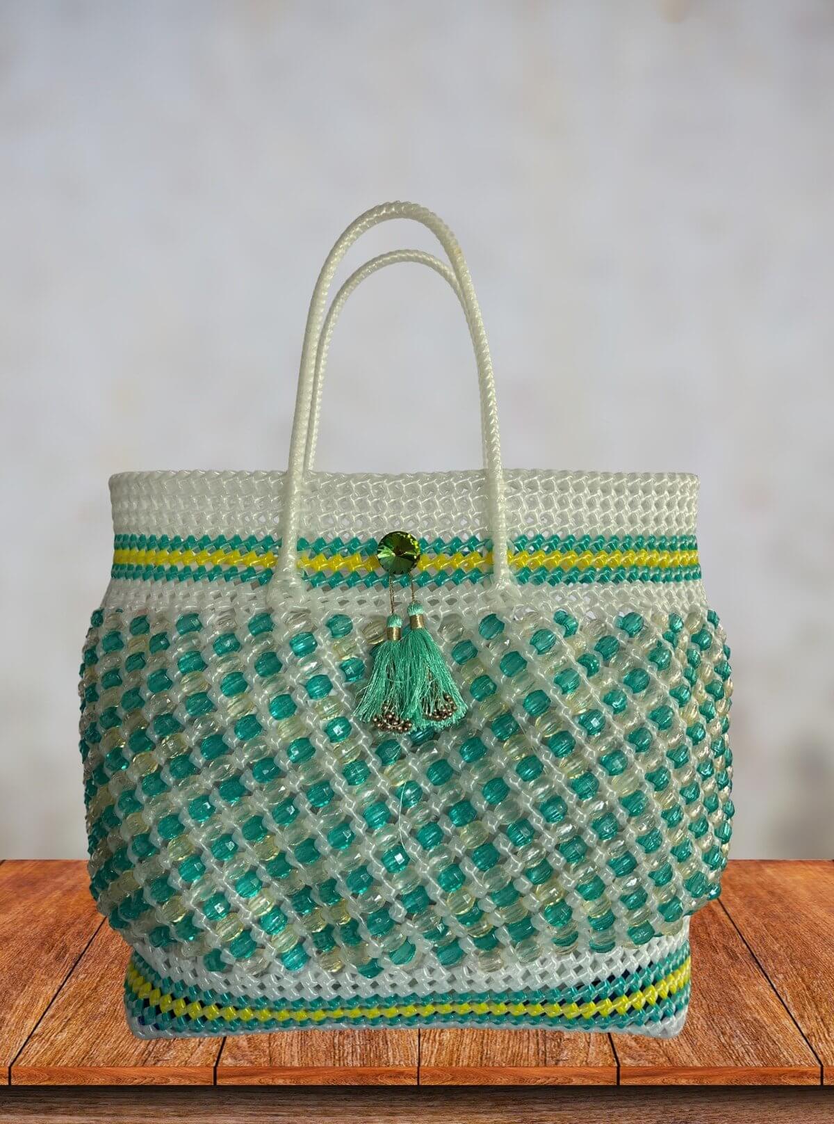 Coastal Chic Handmade Beaded Tote Bag – Stylish Sustainable Accessory - Boer and Fitch
