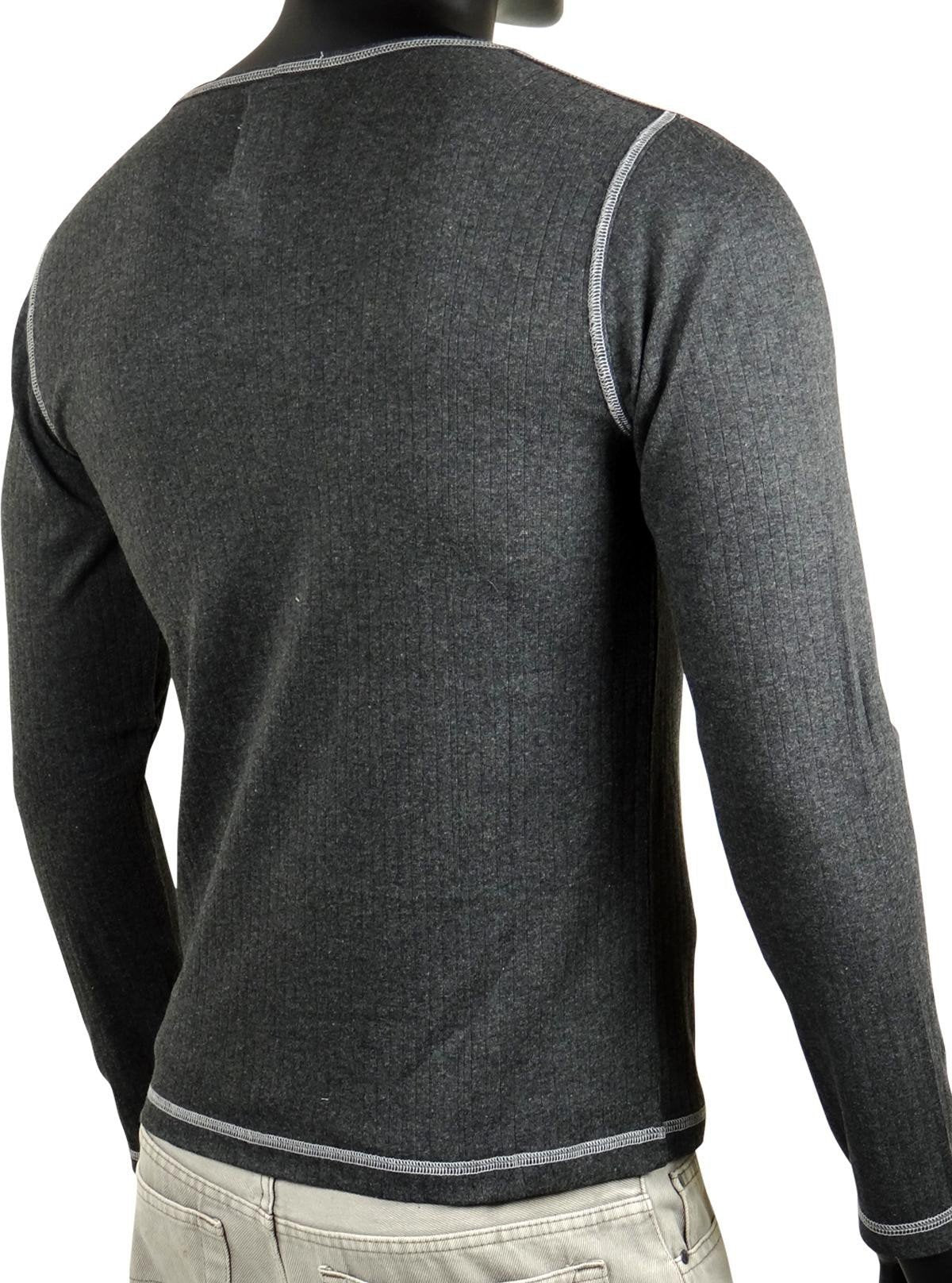 Dark Grey Melange Henley T-Shirt for Men – Casual Comfort by Boer and Fitch - Boer and Fitch