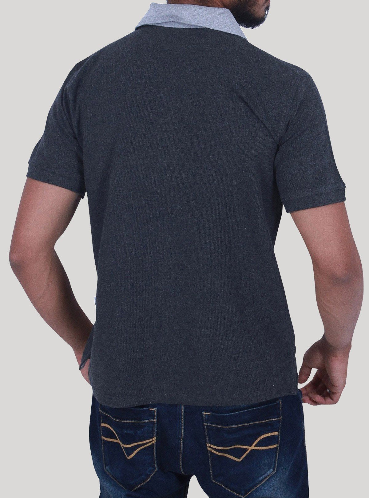 Dark Melange Polo T-Shirt for Men – Casual Cotton Tee by Boer and Fitch - Boer and Fitch
