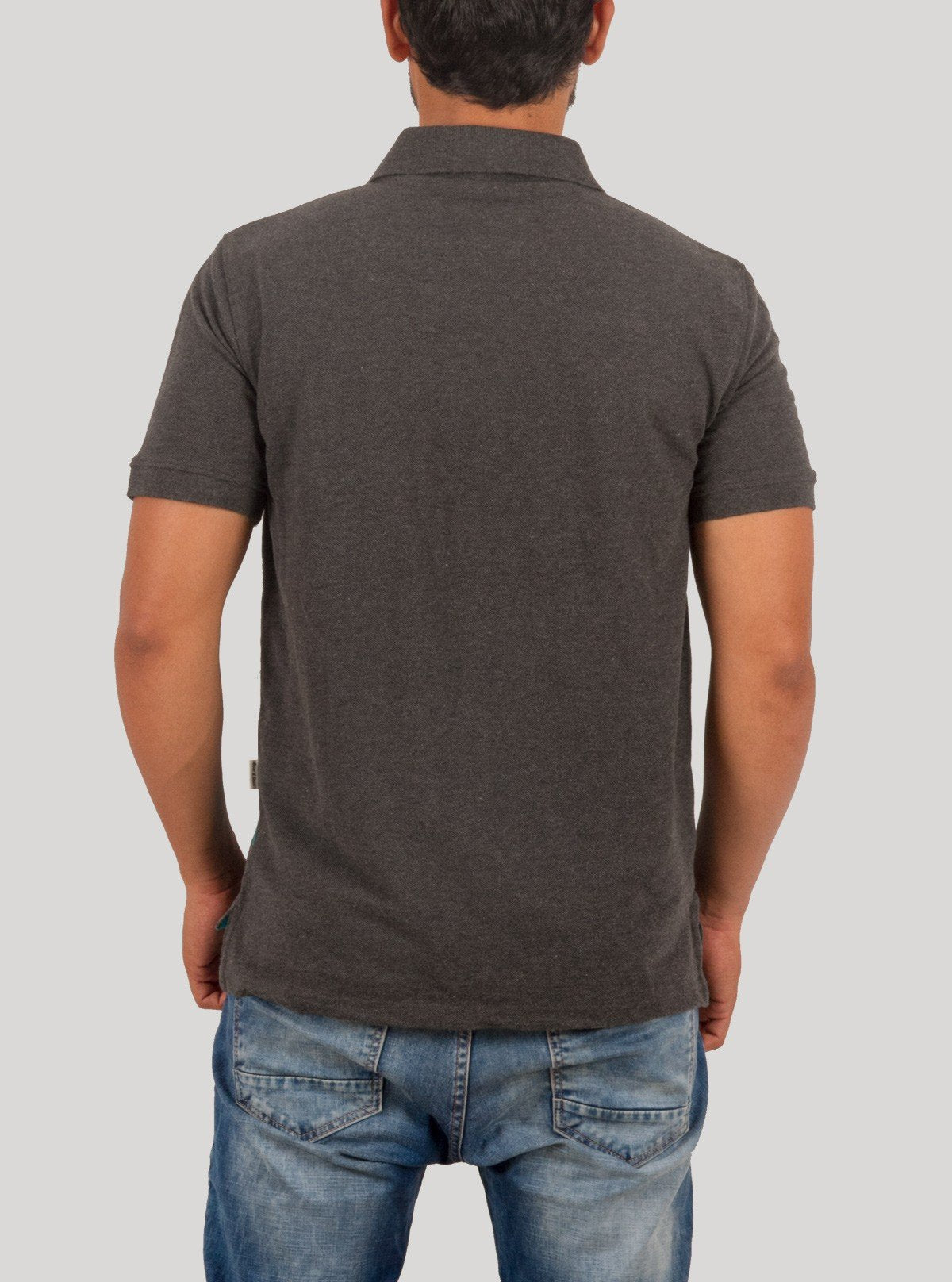 Dark Melange Turquoise Striped Polo T-Shirt for Men – Boer and Fitch - Boer and Fitch