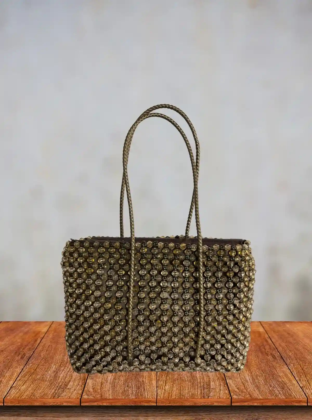 Bamboo with Gold Handmade Beaded Tote Bag with Zip – Stylish Eco Tote from Boer and Fitch | Buy Online at gep32c-qs.myshopify.com