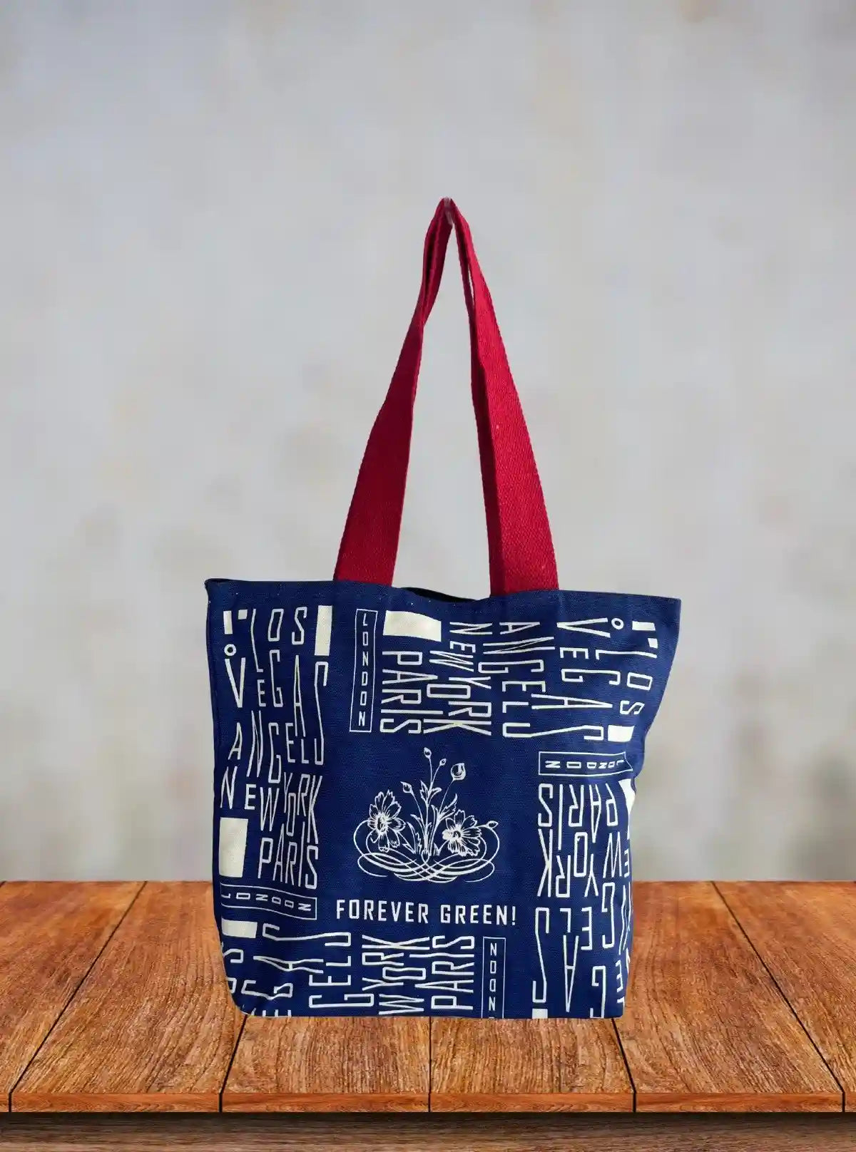 Blue Los Vegas Graphic Printed Bag – Stylish, Spacious & Trendy Carryall | Buy Online at  Boer and Fitch