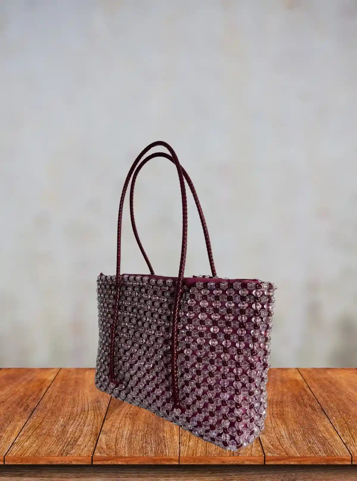 Burgundy Handmade Beaded Tote Bag with Zip – Elegant Fashion Accessory from Boer and Fitch | Buy Online at gep32c-qs.myshopify.com
