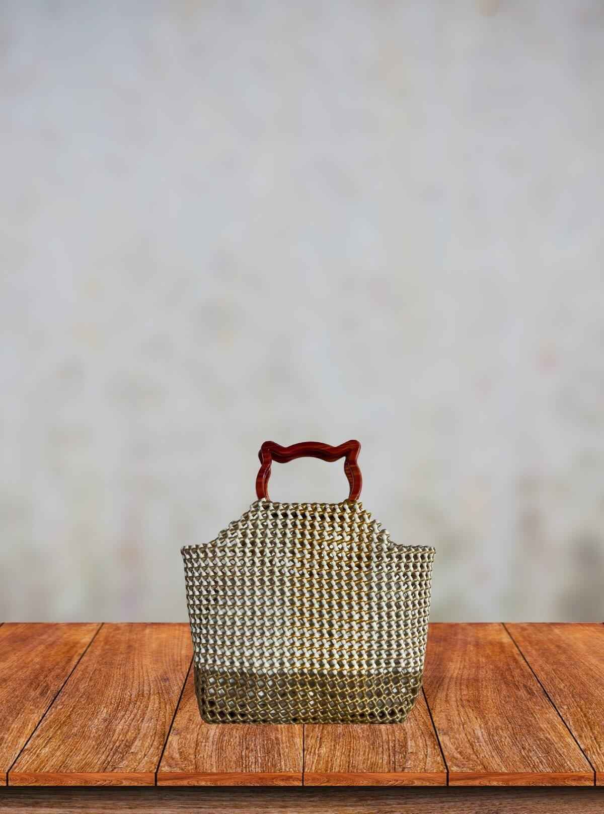 Cat‑Ear Handle Tote — Cream & Light Brown Bag from Boer and Fitch | Buy Online at gep32c-qs.myshopify.com