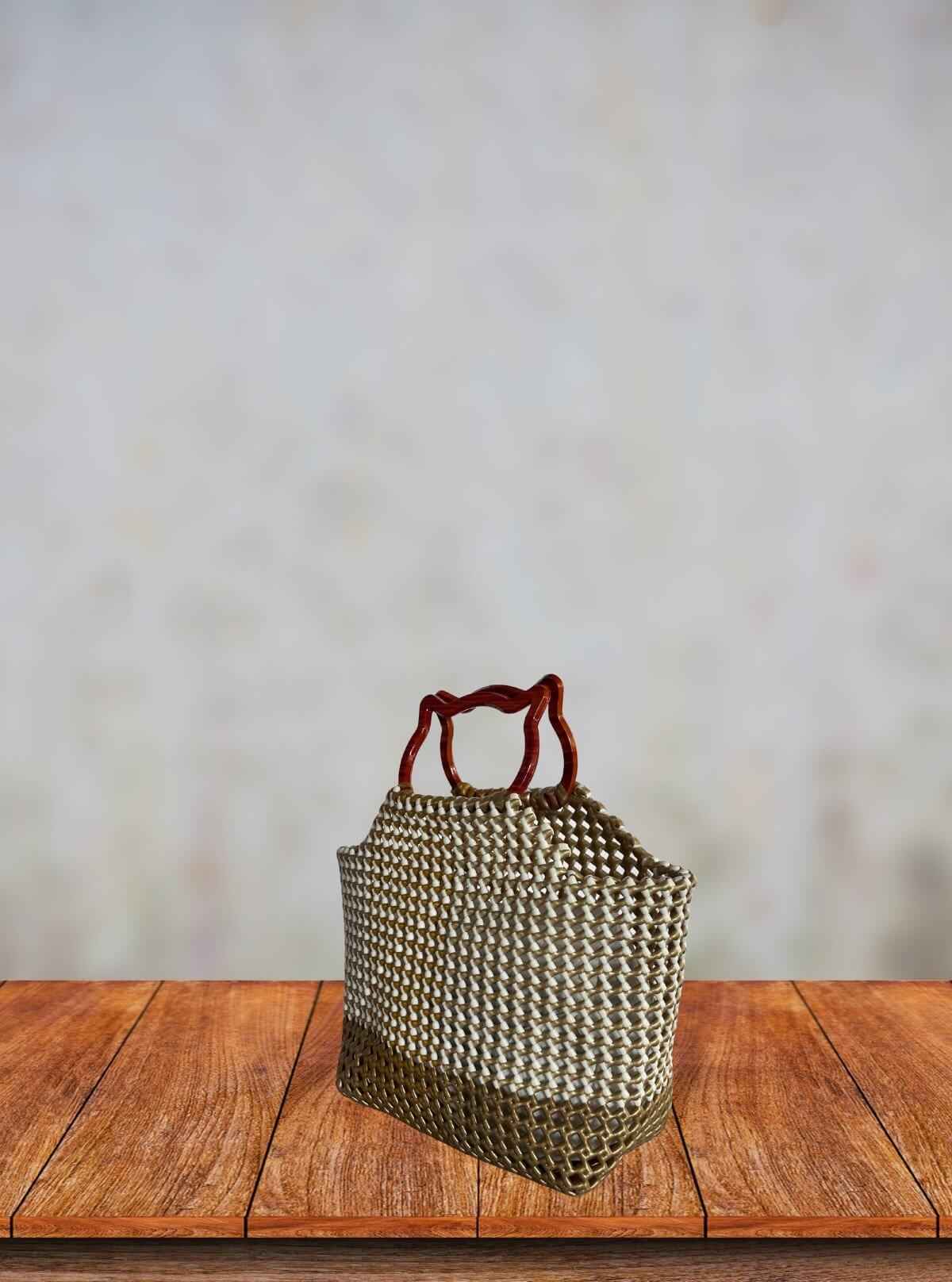 Cat‑Ear Handle Tote — Cream & Light Brown Bag from Boer and Fitch | Buy Online at gep32c-qs.myshopify.com