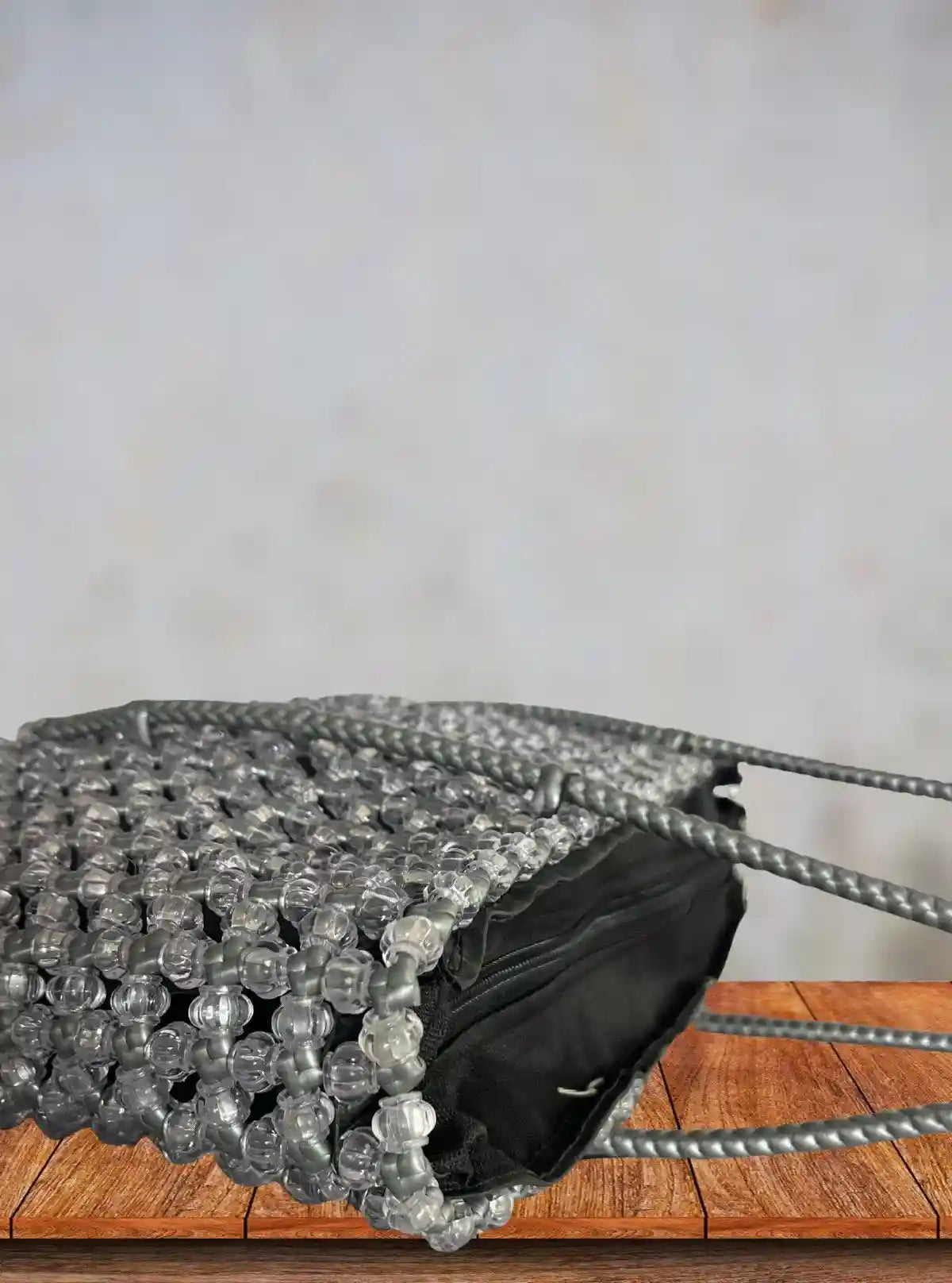 Grey Handmade Beaded Tote Bag with Zip – Stylish & Durable Accessory from Boer and Fitch | Buy Online at gep32c-qs.myshopify.com