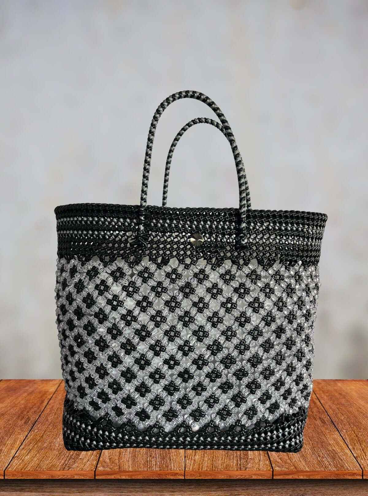Grey Mosaic Handmade Beaded Tote Bag – Artisanal Sustainable Fashion from Boer and Fitch | Buy Online at gep32c-qs.myshopify.com