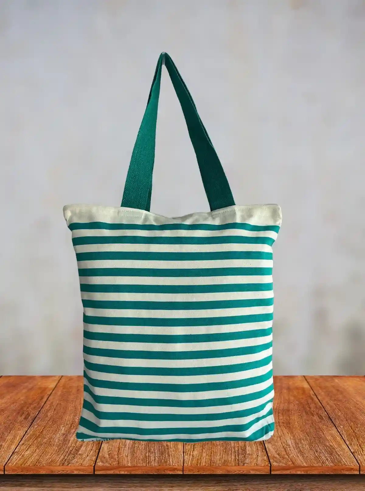 Pastel Green & White Striped Cotton Tote Bag – Chic Everyday Carry | Buy Online at  Boer and Fitch