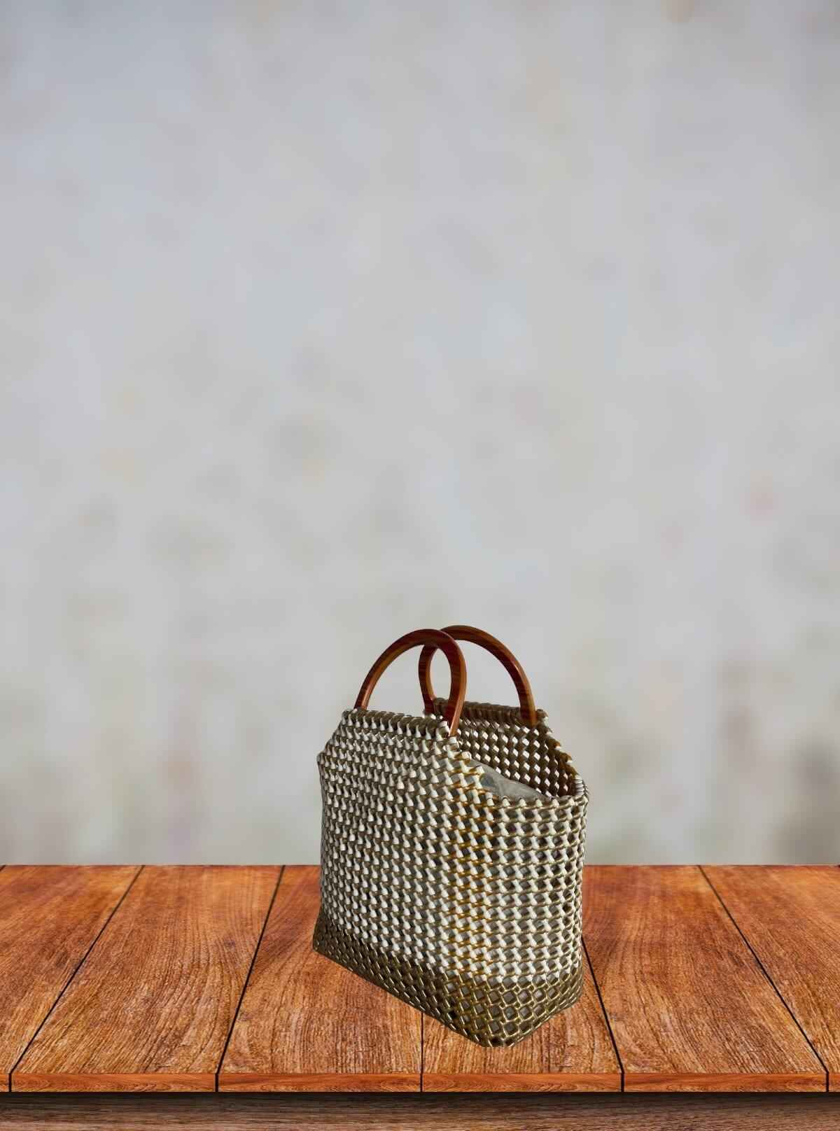 Round Handle Tote — Cream & Light Brown Bag from Boer and Fitch | Buy Online at gep32c-qs.myshopify.com