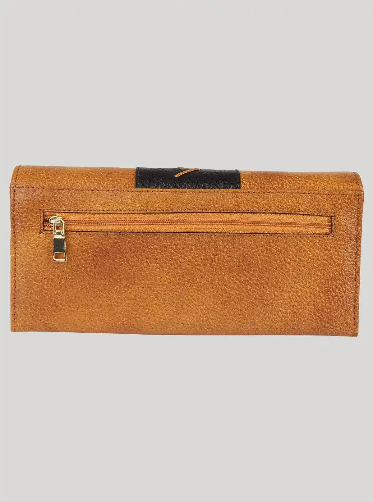 Tan Leather Clutch Wallet with Black Patch – Elegant & Sleek | Buy Online at  Boer and Fitch