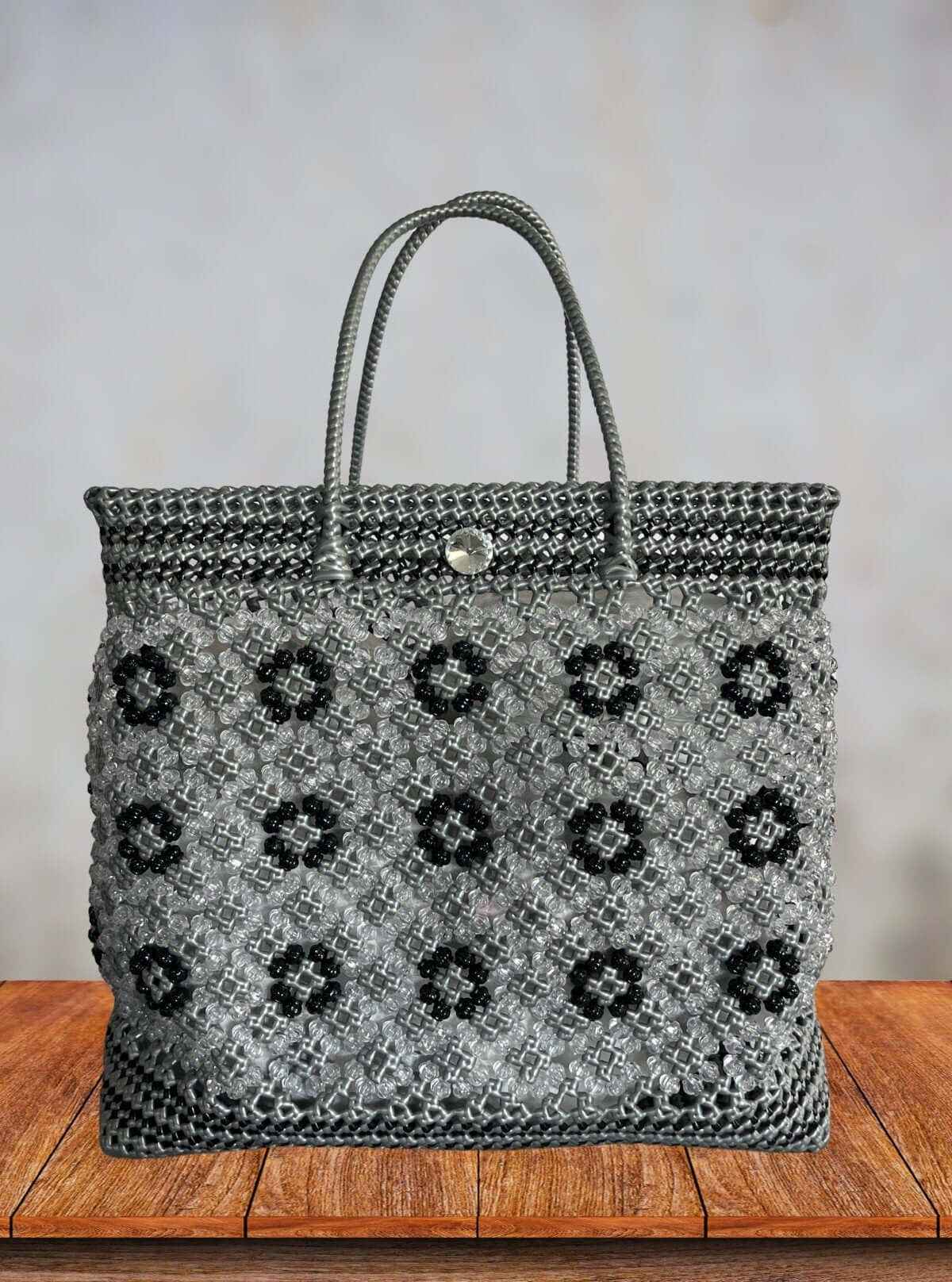 Urban Bloom Handmade Beaded Tote Bag – Stylish & Sustainable Fashion from Boer and Fitch | Buy Online at gep32c-qs.myshopify.com