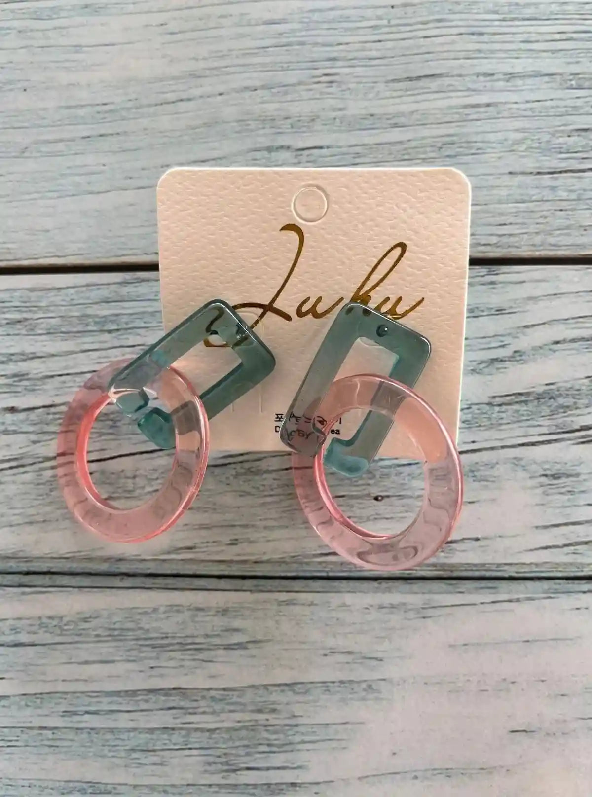 Women’s Pink Acrylic Resin Hook Earrings – Trendy Lightweight Statement | Buy Online at  Boer and Fitch