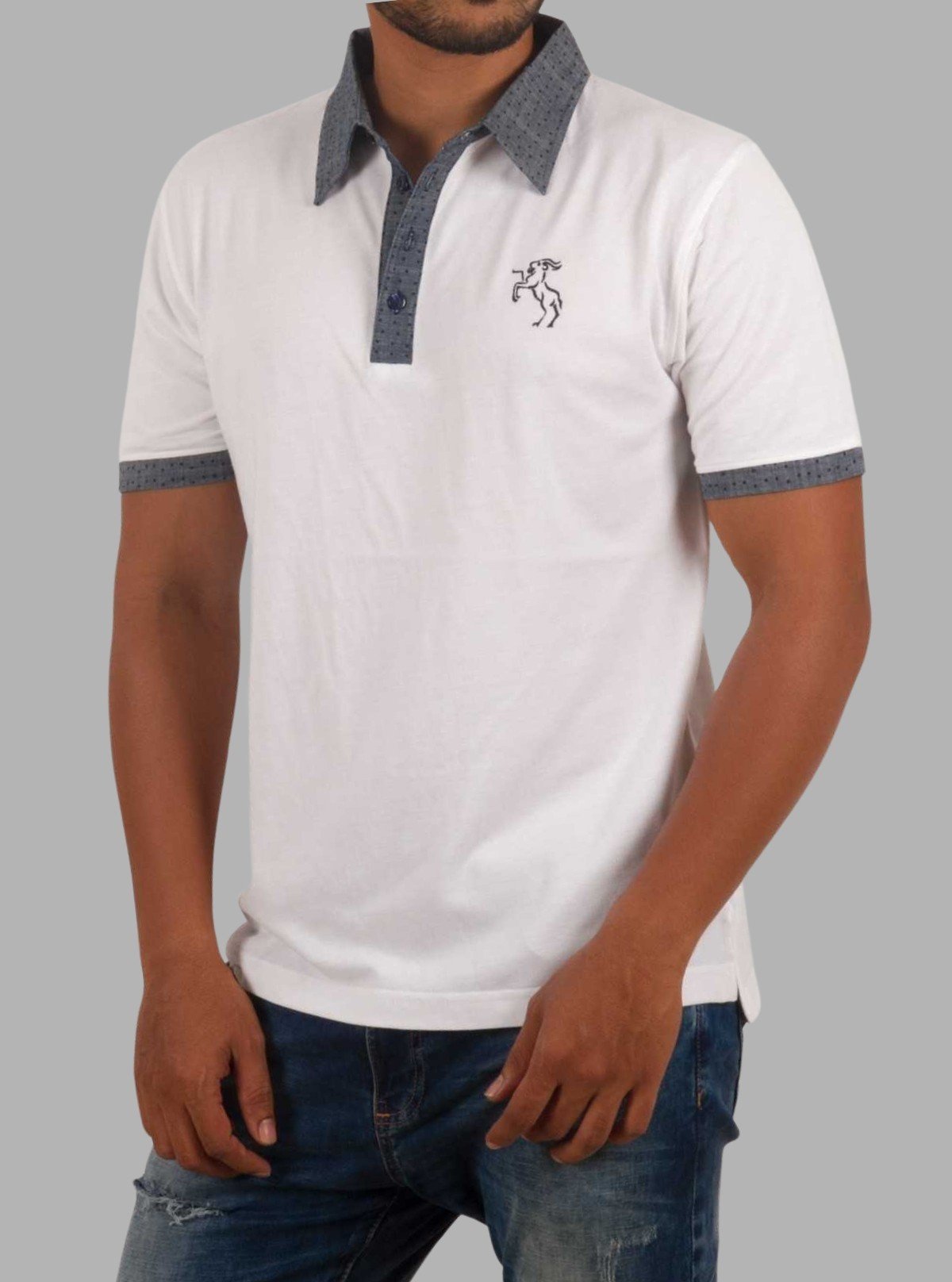 Denim Pique Polo T-Shirt for Men – Classic Cotton Polo by Boer and Fitch - Boer and Fitch