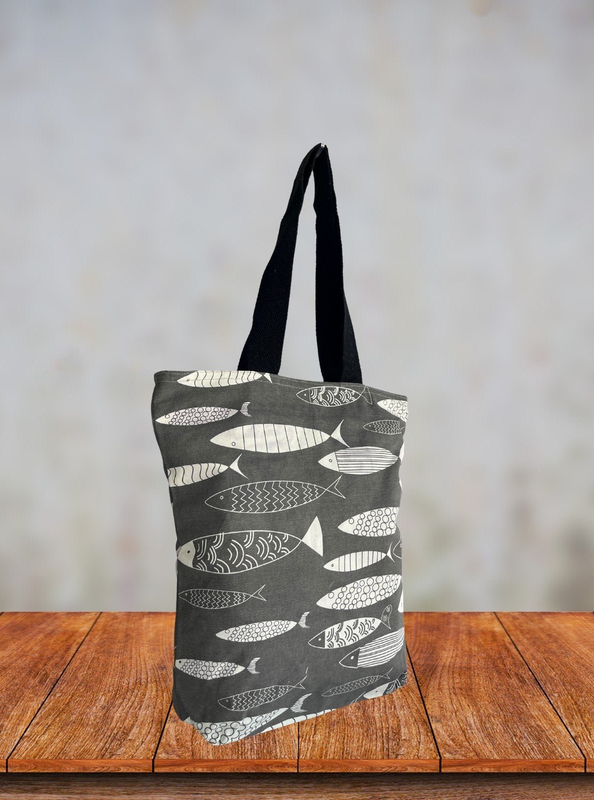 Doodled Fish Printed Bag – Quirky Artistic Tote by Boer and Fitch - Boer and Fitch