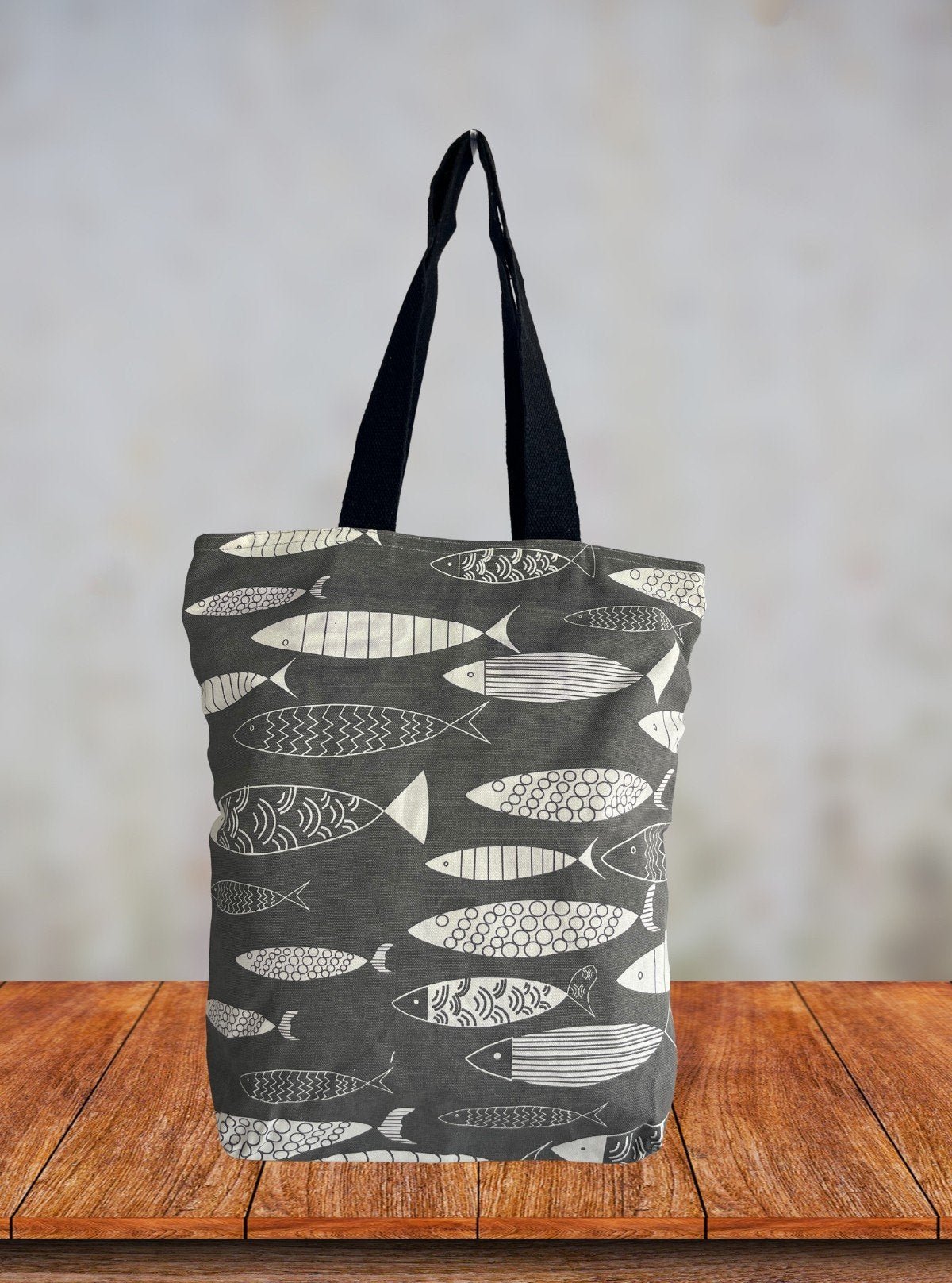 Doodled Fish Printed Bag – Quirky Artistic Tote by Boer and Fitch - Boer and Fitch
