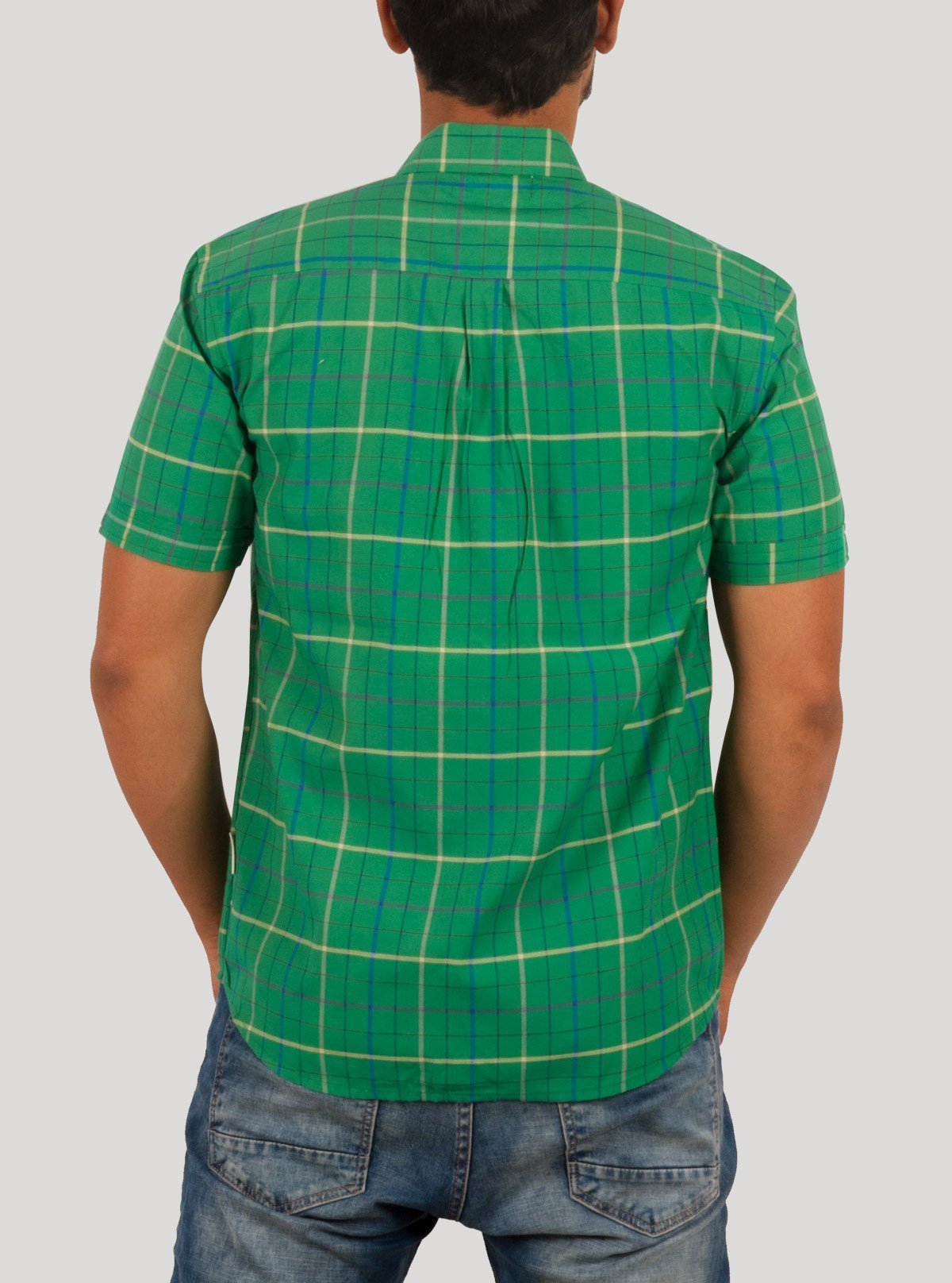 Elegant Green Checked Half Sleeve Casual Shirt for Men – Boer and Fitch - Boer and Fitch