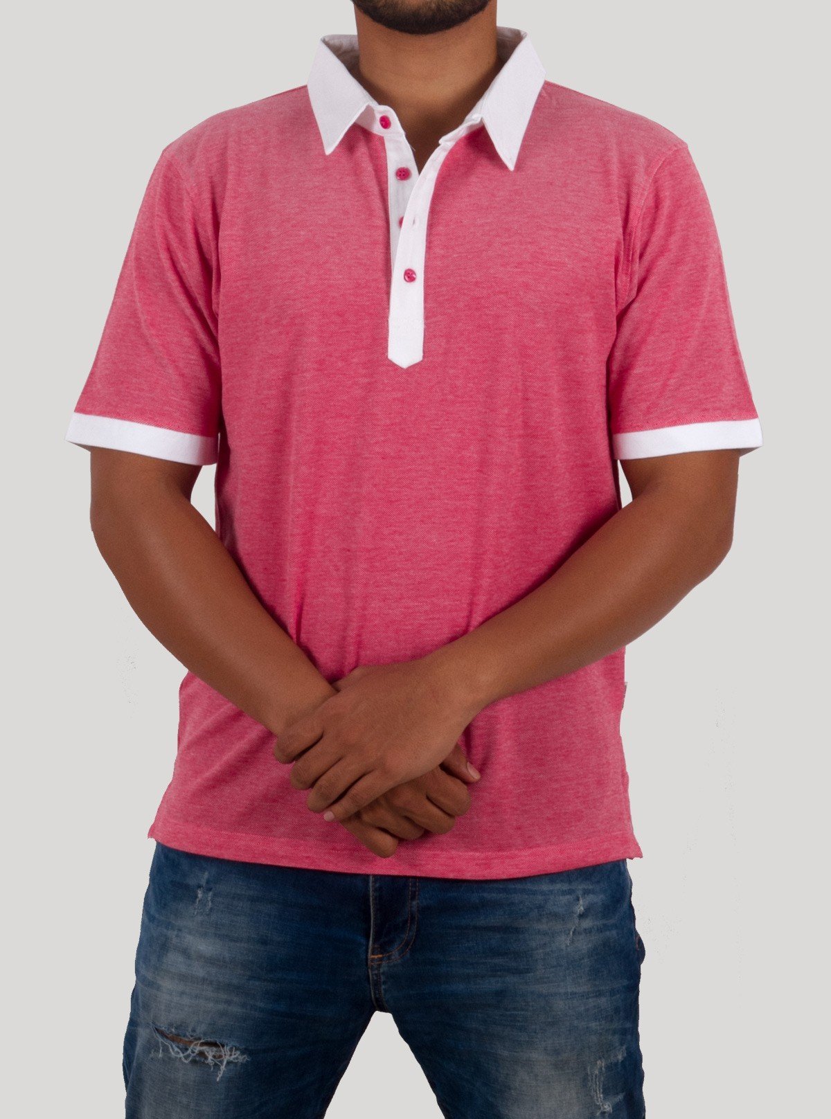 Fuchsia Melange Drill Polo Pique T-Shirt for Men – Boer and Fitch - Boer and Fitch
