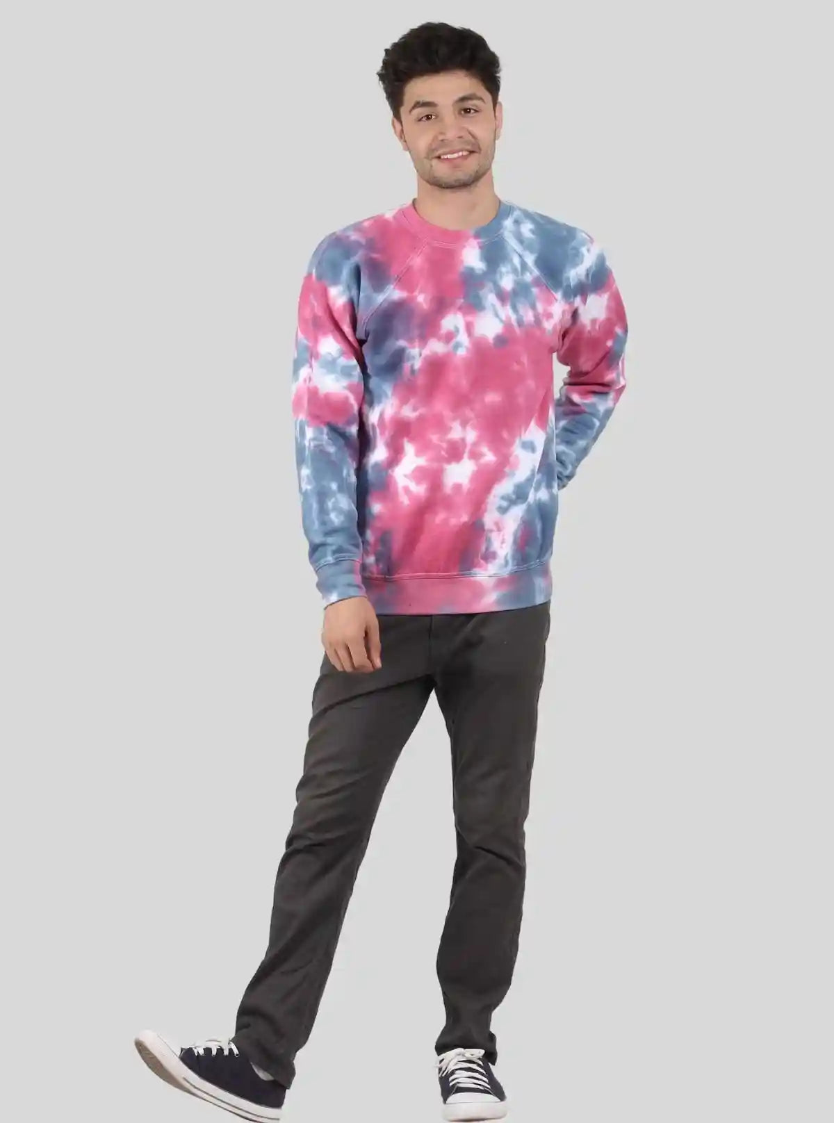 Men’s Fuchsia Frosty Tie-Dye Sweatshirt – Vibrant Hue, Cozy Fit | Buy Online at  Boer and Fitch