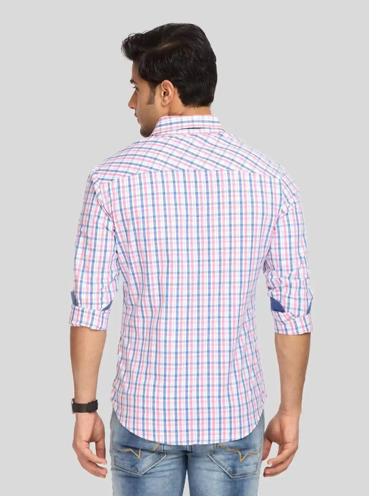 Men’s Pink Checked Slim Fit Full Sleeve Shirt – Smart Casual Style by Boer & Fitch | Buy Online at  Boer and Fitch