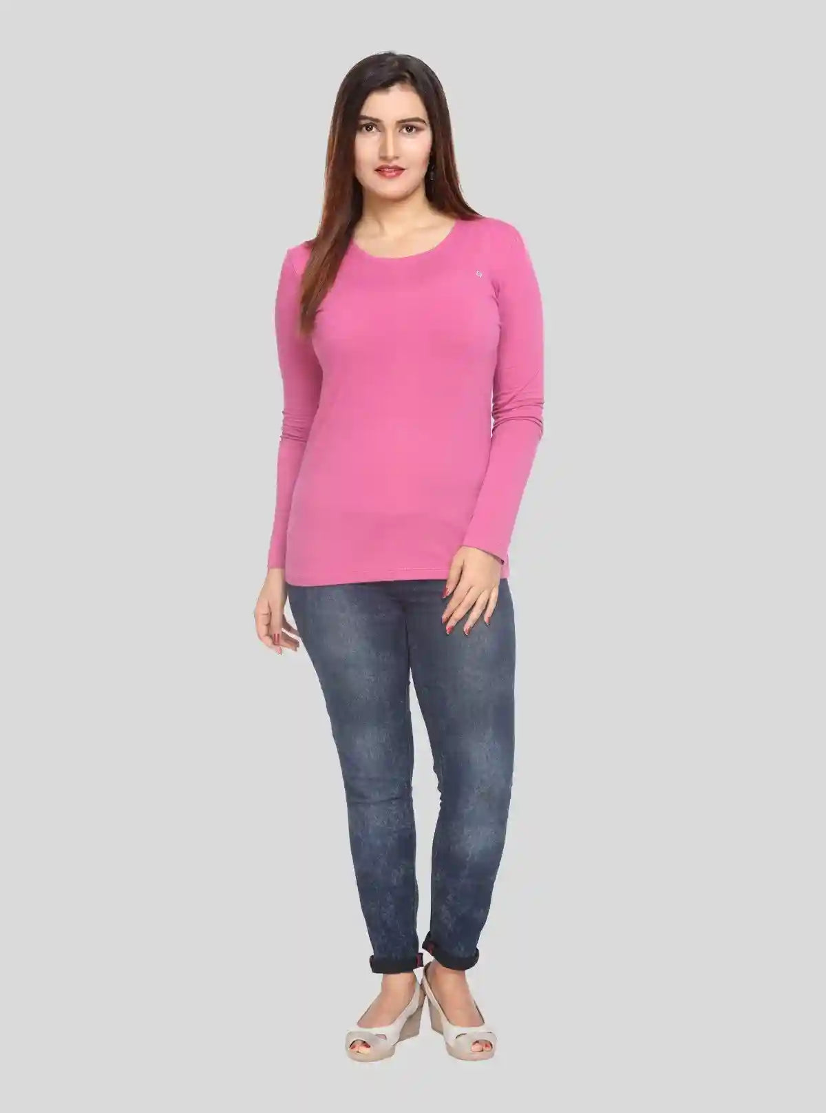 Women's Lilac Solid Long Sleeve Cotton Jersey Top | Boer & Fitch | Buy Online at  Boer and Fitch