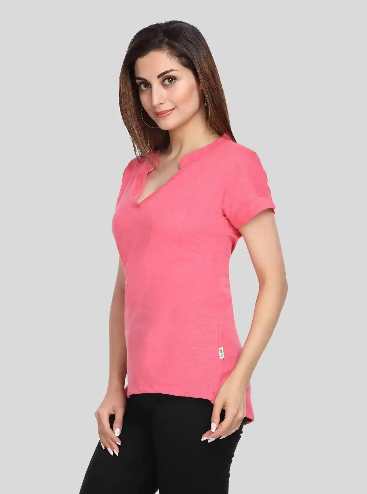 Women’s Roseberry Self-Collared Short Sleeve Top in Cotton Elastane | Boer & Fitch | Buy Online at  Boer and Fitch