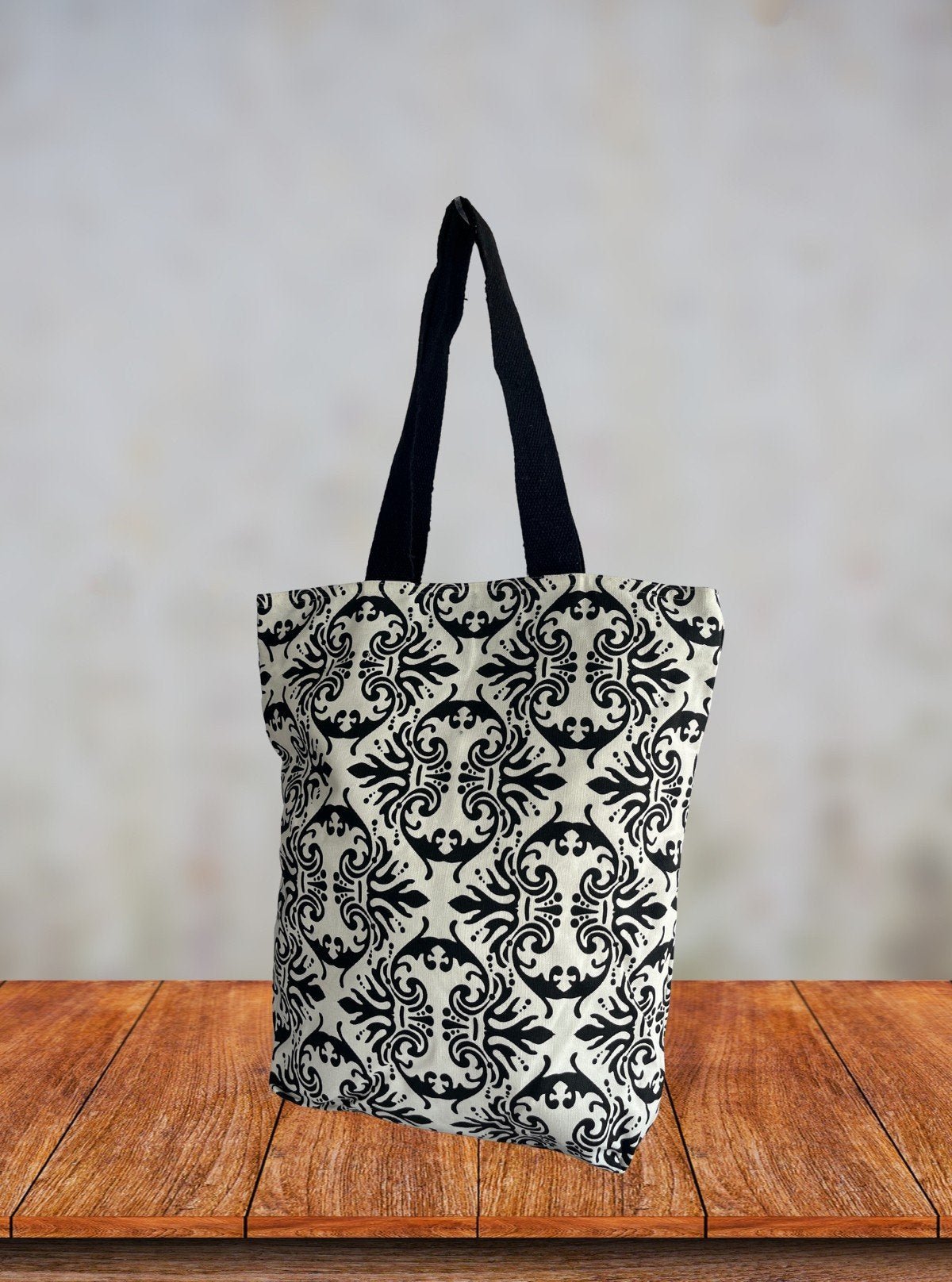 Geometric Printed Cotton Bag – Stylish Eco - Friendly Shopping Tote - Boer and Fitch