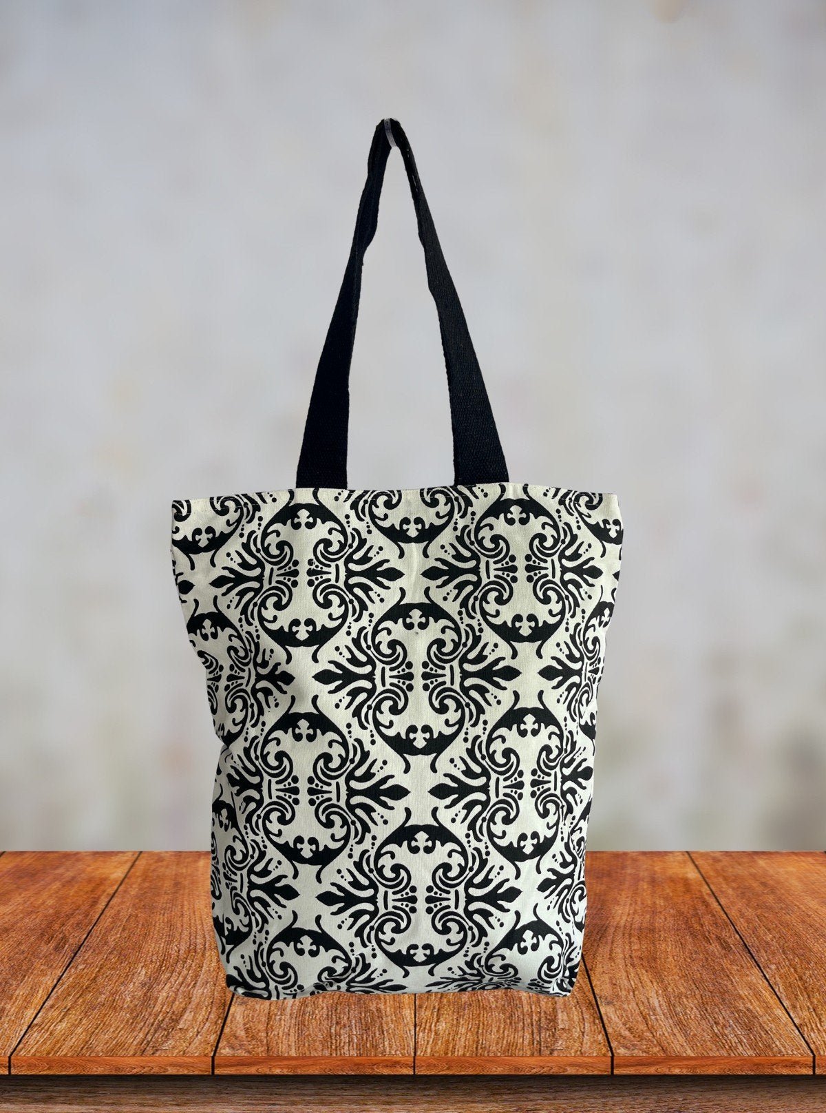 Geometric Printed Cotton Bag – Stylish Eco - Friendly Shopping Tote - Boer and Fitch