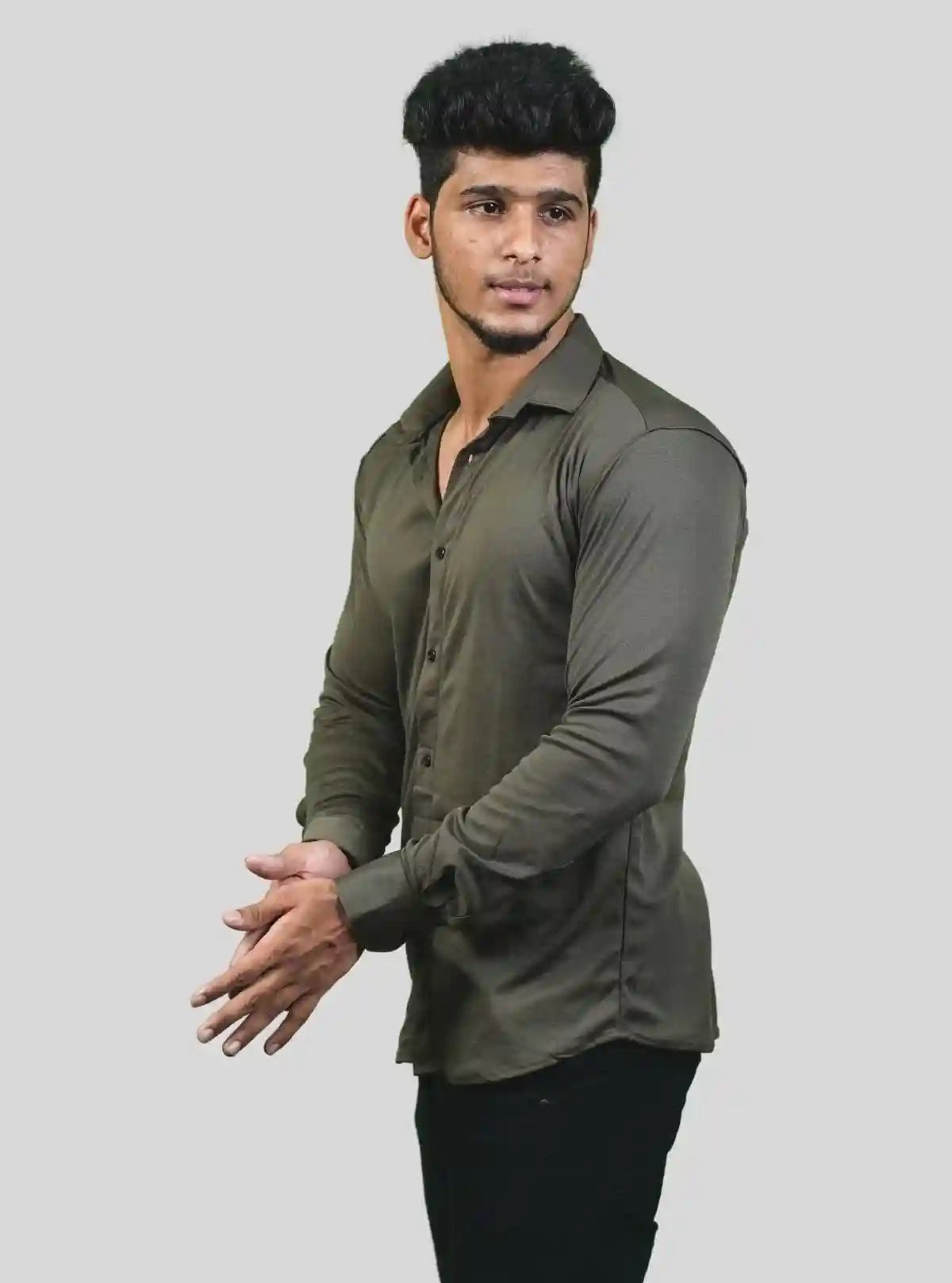 Men's Olive Green Long Sleeve Poly Shirt – Smart Utility Style by Boer and Fitch from Boer and Fitch | Buy Online at gep32c-qs.myshopify.com