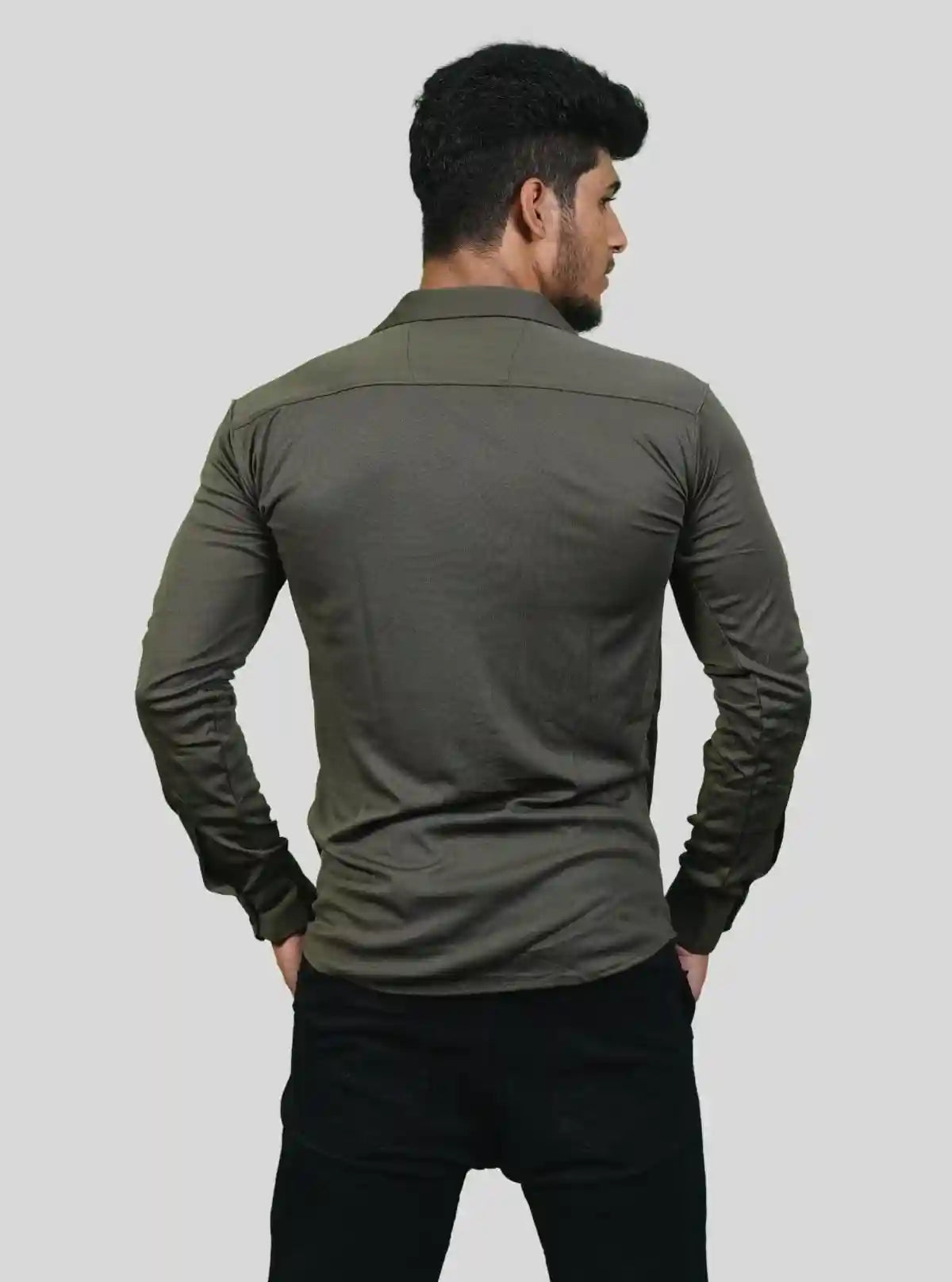 Men's Olive Green Long Sleeve Poly Shirt – Smart Utility Style by Boer and Fitch from Boer and Fitch | Buy Online at gep32c-qs.myshopify.com