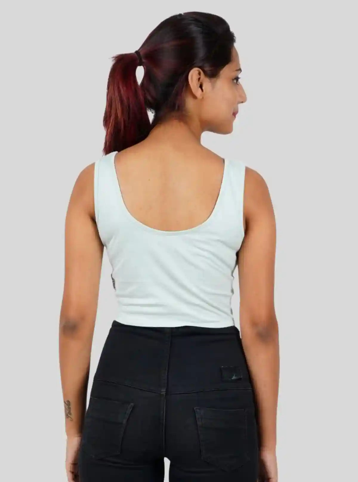 Women's Twisted Front Green Crop Top in Cotton Elastane – Stylish Fit | Buy Online at  Boer and Fitch