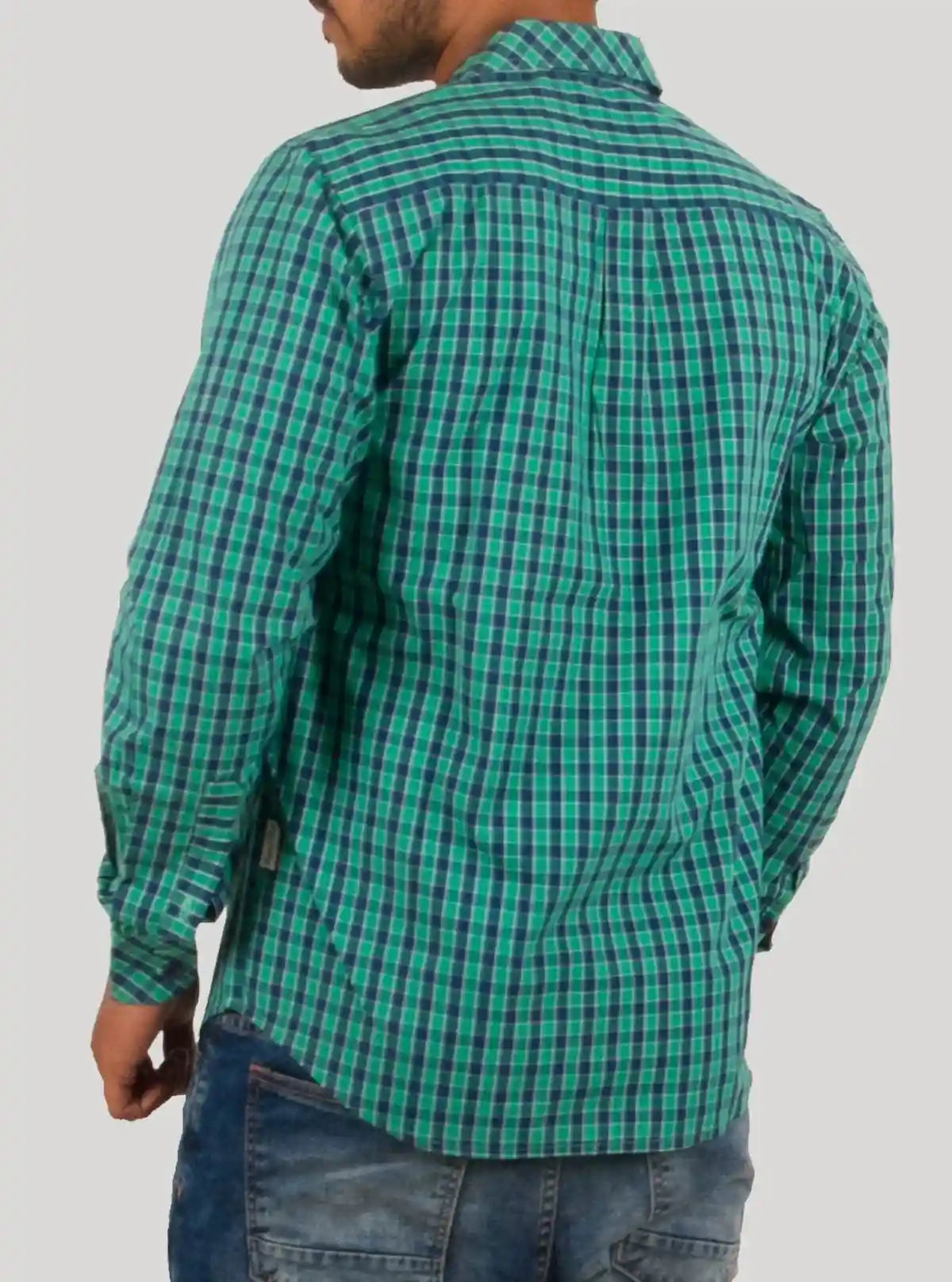 Leaf Green Checked Long Sleeve Shirt for Men – Boer and Fitch | Buy Online at  Boer and Fitch