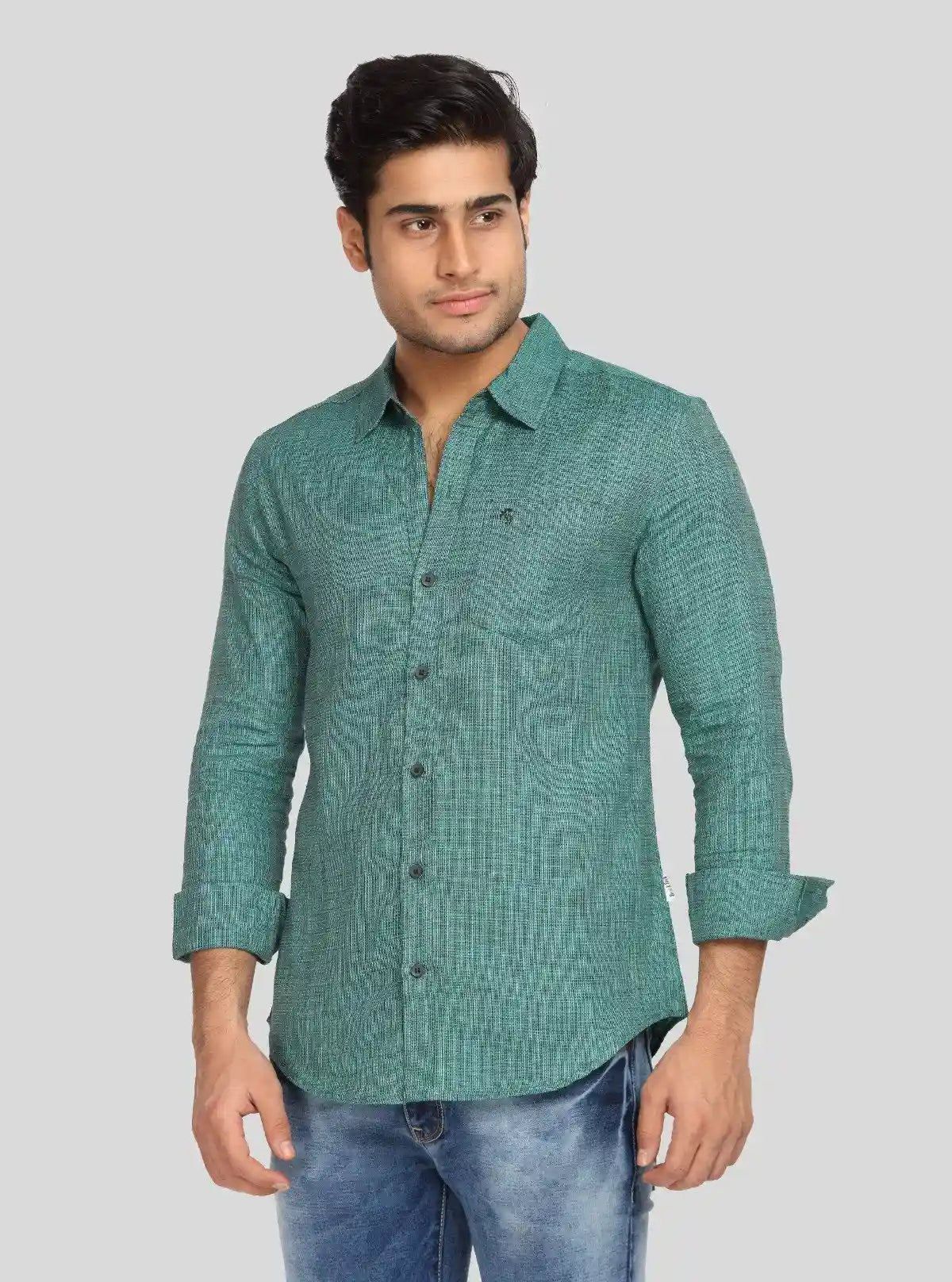 Men’s Dusted Green Solid Full Sleeve Shirt – Smart Casual Wear by Boer & Fitch | Buy Online at  Boer and Fitch