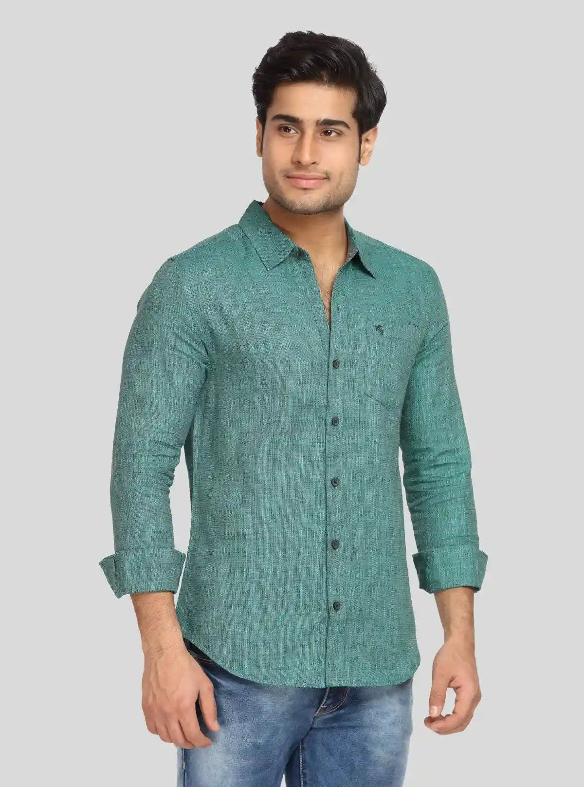 Men’s Dusted Green Solid Full Sleeve Shirt – Smart Casual Wear by Boer & Fitch | Buy Online at  Boer and Fitch