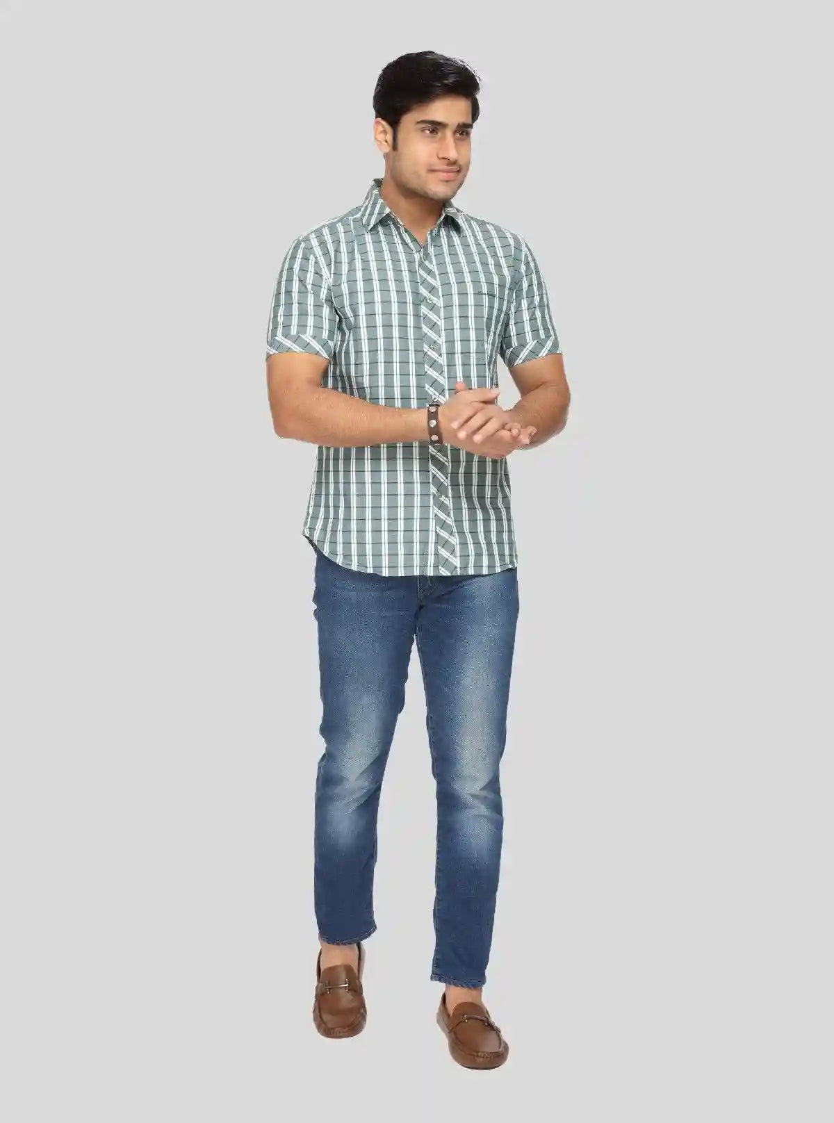 Men's Green Classic Striped Shirt – Timeless, Fresh & Smart Everyday Style | Buy Online at  Boer and Fitch