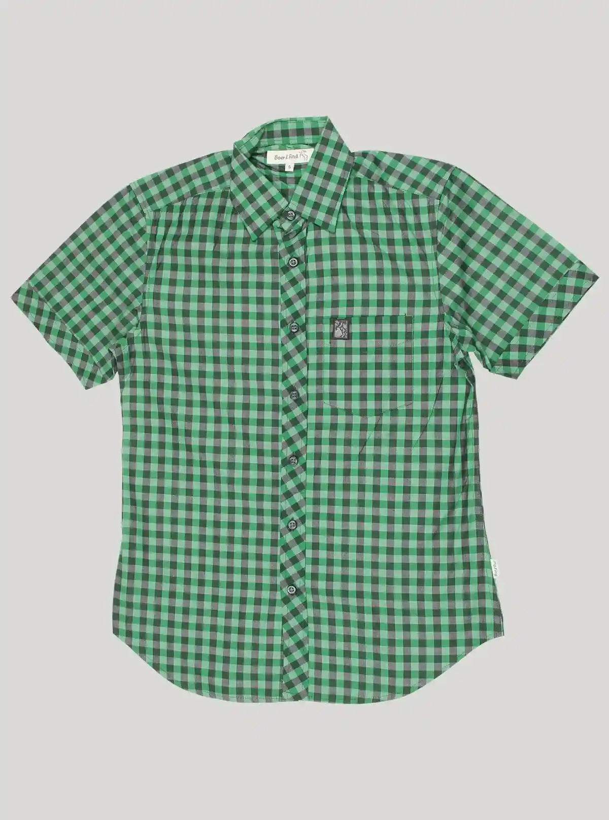 Men’s Green Micro Checked Half Sleeve Shirt – Stylish & Comfortable | Boer & Fitch | Buy Online at  Boer and Fitch