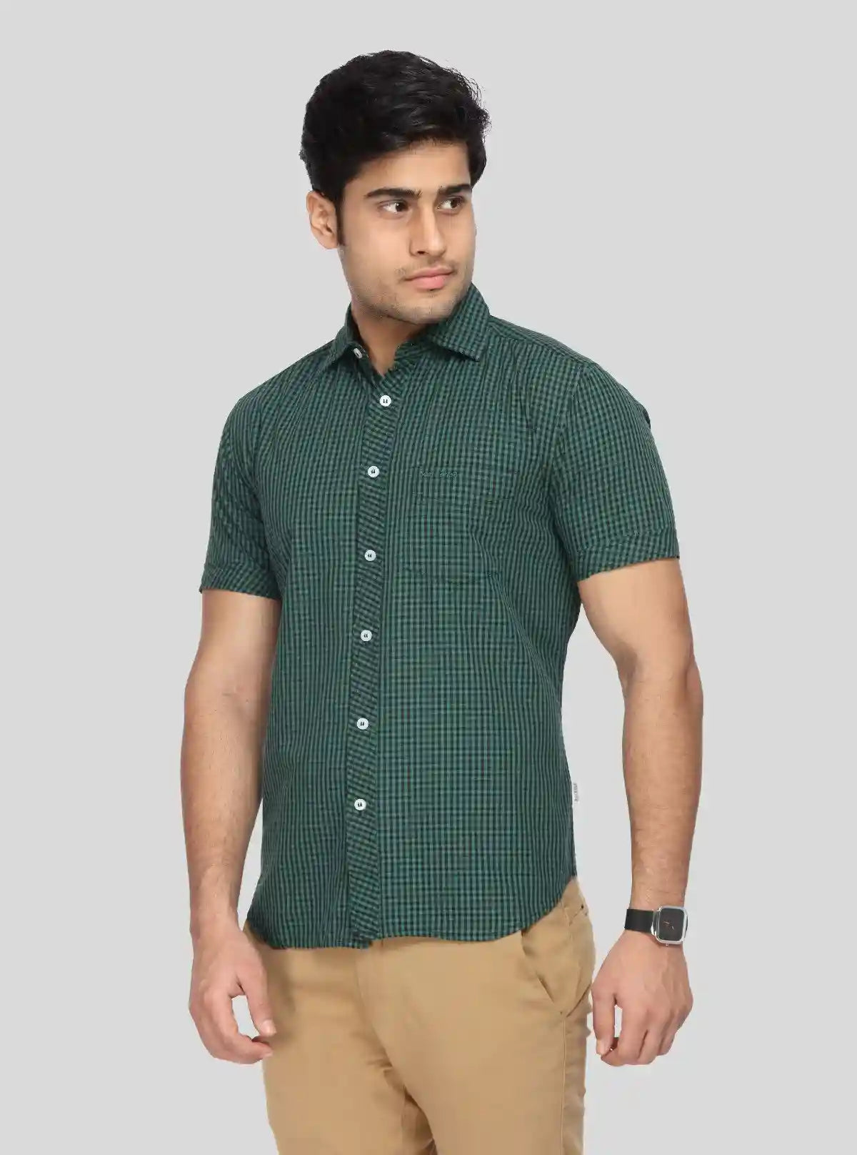 Men's Green Textured Shirt – Refined, Modern & Effortlessly Versatile | Buy Online at  Boer and Fitch